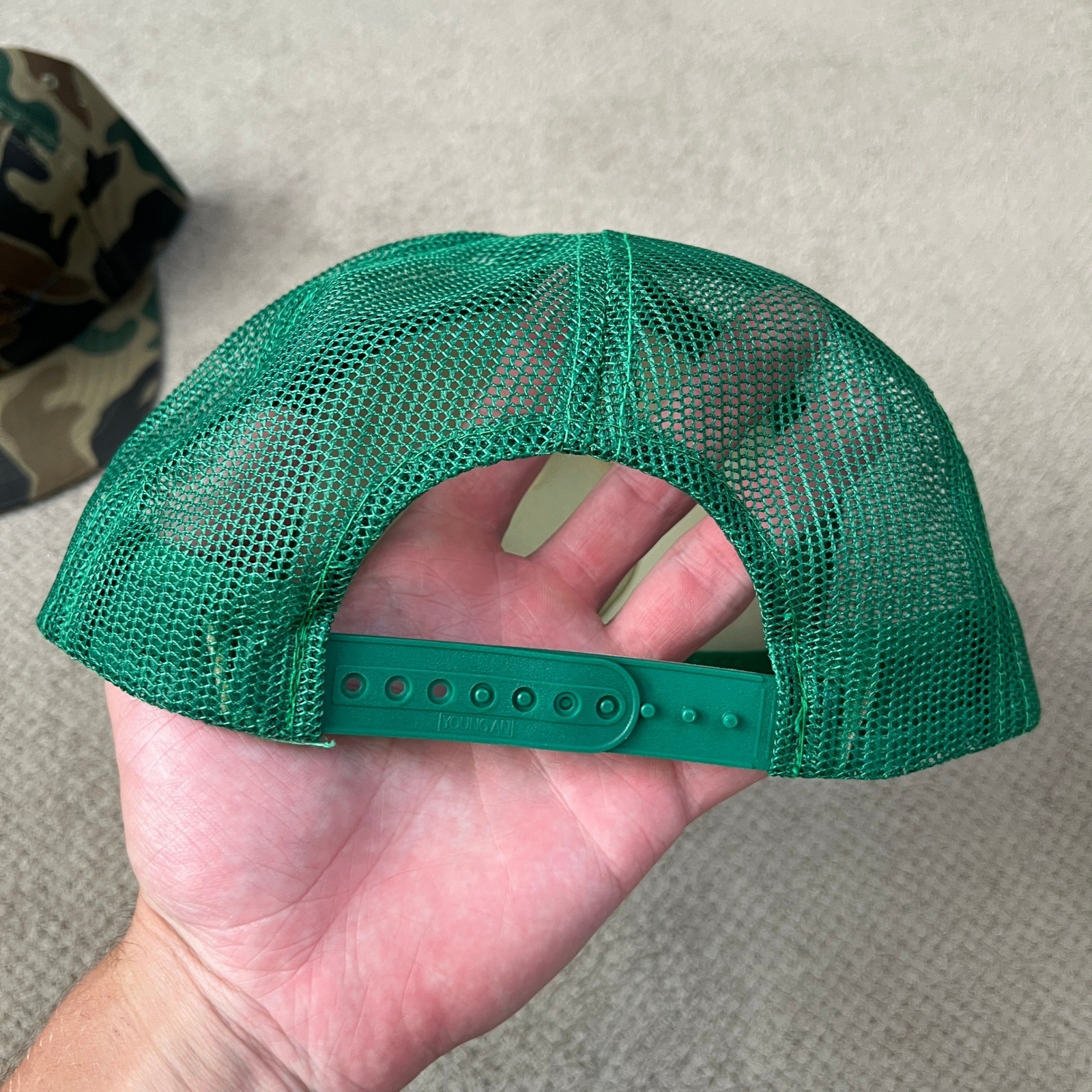 Vintage 1990s Wisconsin Conservation Corps Green Trucker Hat Snapback OSFA