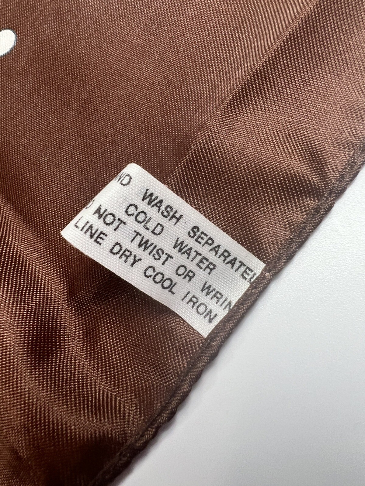 100% Nylon Scarf R.O.C Brown Water Repellent Retro Geometric 60’s 70’s