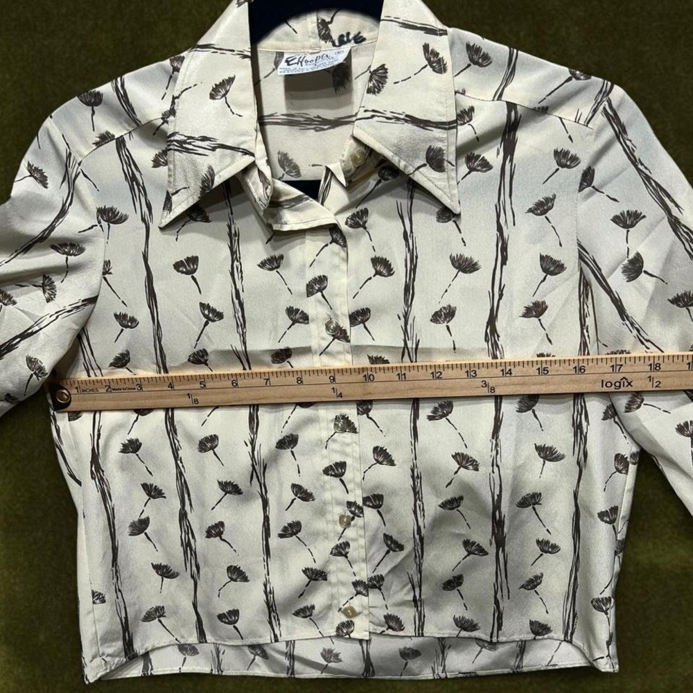 1970s Vintage HOOPER ASSOCIATES Cropped Floral Blouse Small