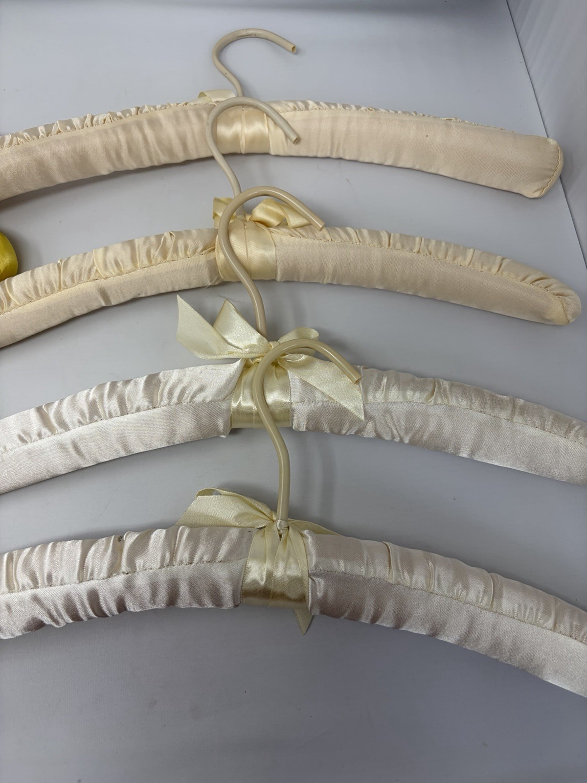 Vintage Lot of 9 Satin Covered Clothing Hangers ( Read)