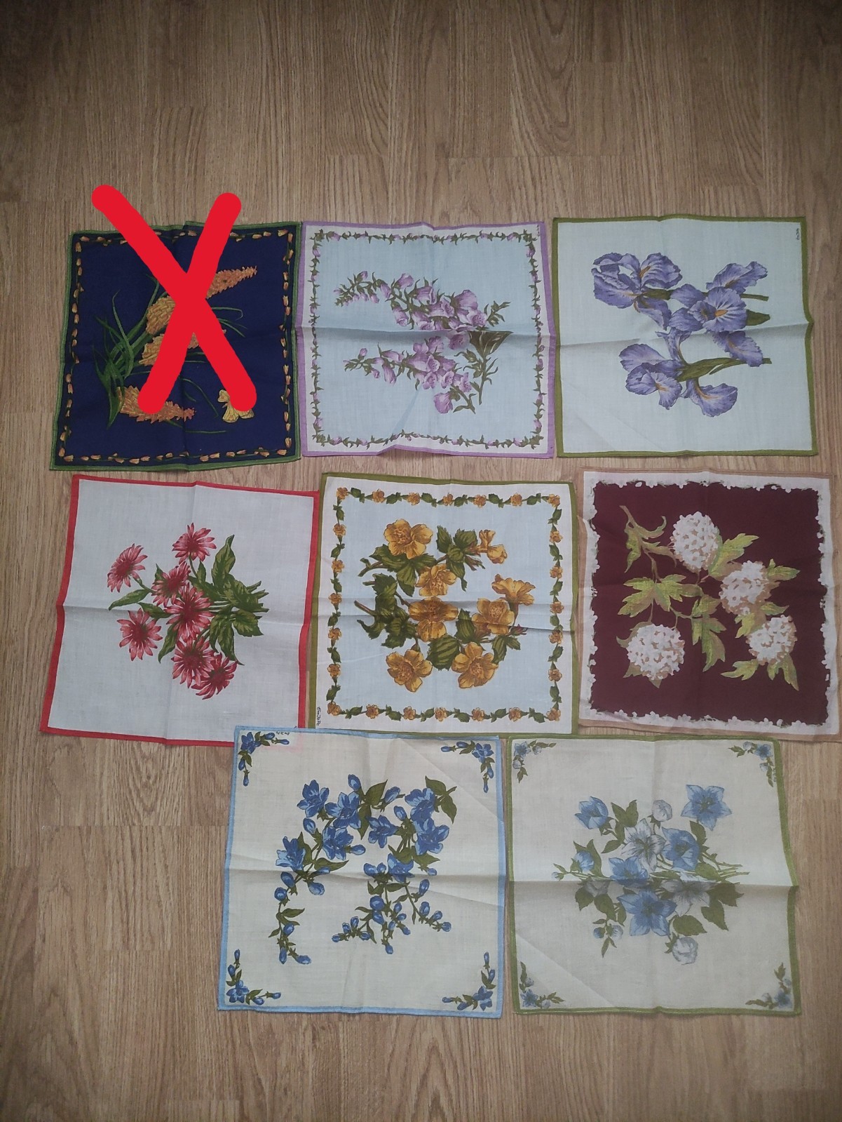 New EmJoPe Vintage Floral Fabric Handkerchiefs