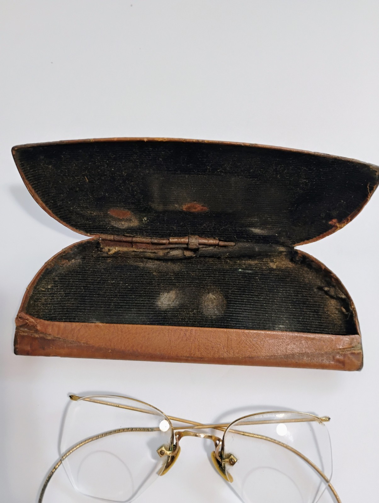 Vintage/Antique Artcraft Bifocal Eyeglasses Wire Frame Half Octagon 12 KT GF