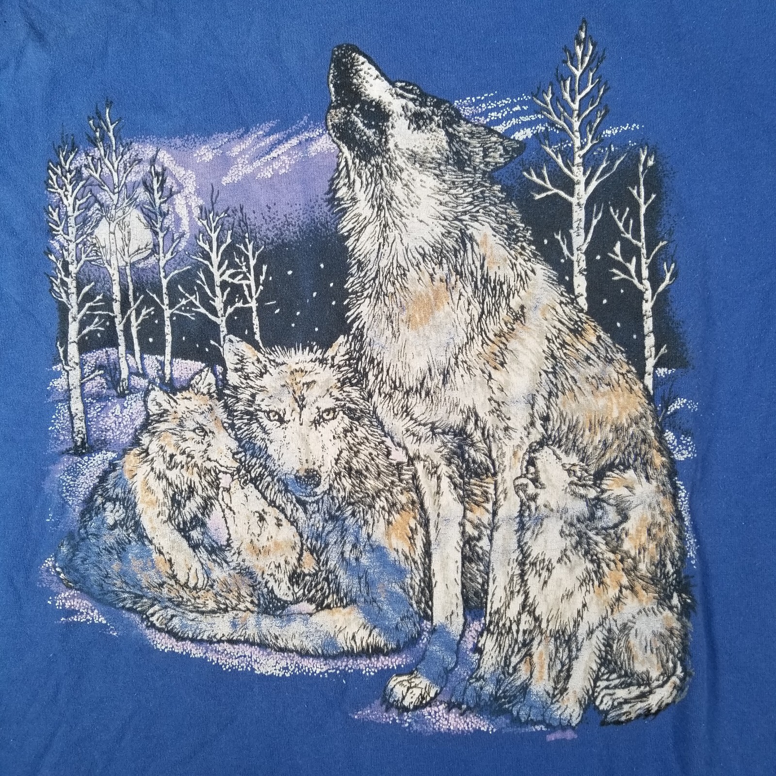 VTG 90’s Wolf Pack Graphic T-Shirt Sz XL Single Stitch See Pics