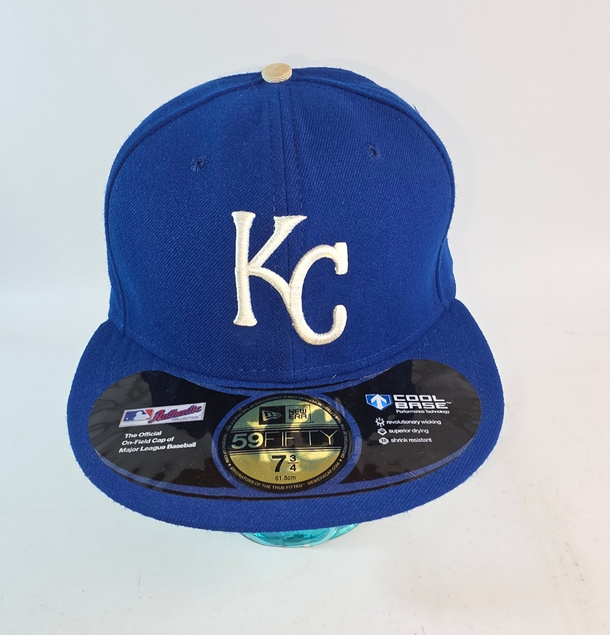 Kansas City Royals New Era 59FIFTY Fitted Hat Blue MLB Baseball Cap Size 7 3/4