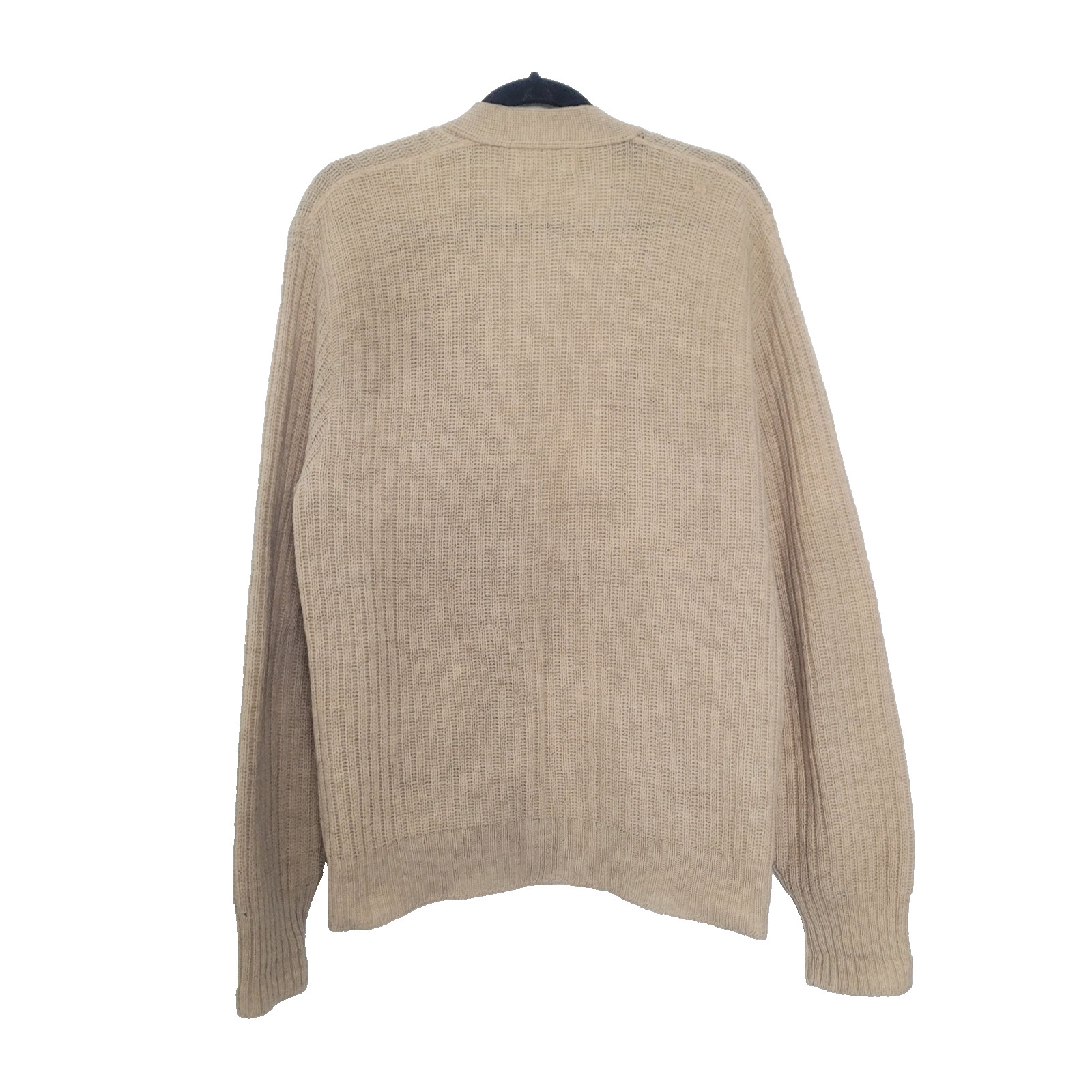 Vintage Brentwood Fine Wool Cardigan Size 44 Tan Preppy Academia Old Money
