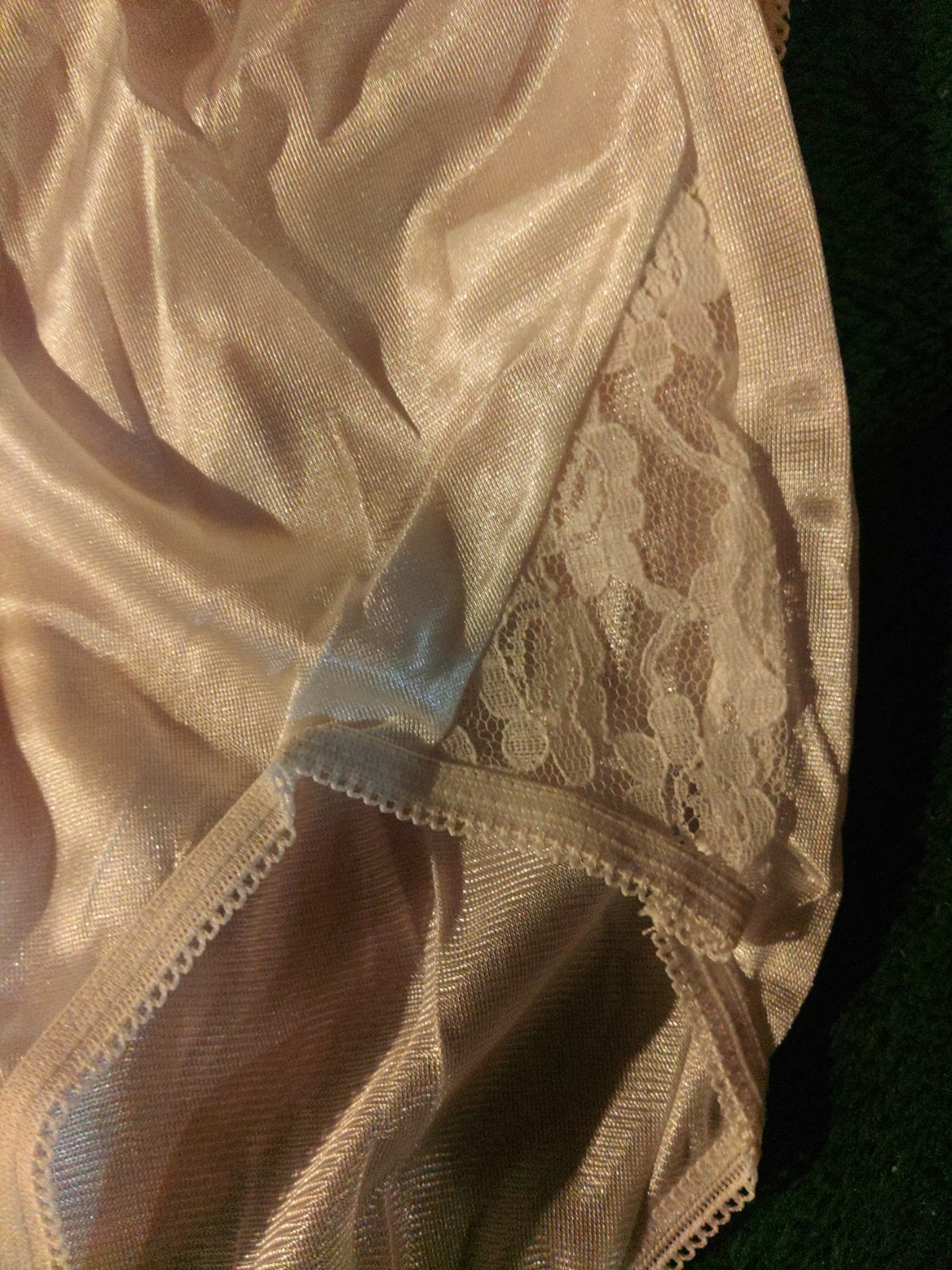 Lot Of 4 – 100% Nylon Brief Panties With Lace Silky Soft Size 7
