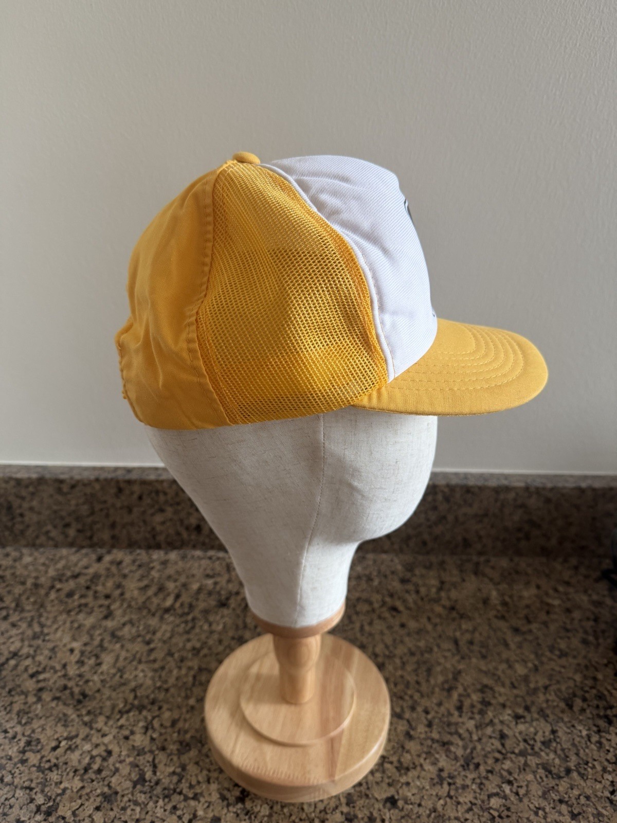Vintage 70s 80s Best Western Crown Hotel Promo Mesh Trucker Hat Snapback Yellow