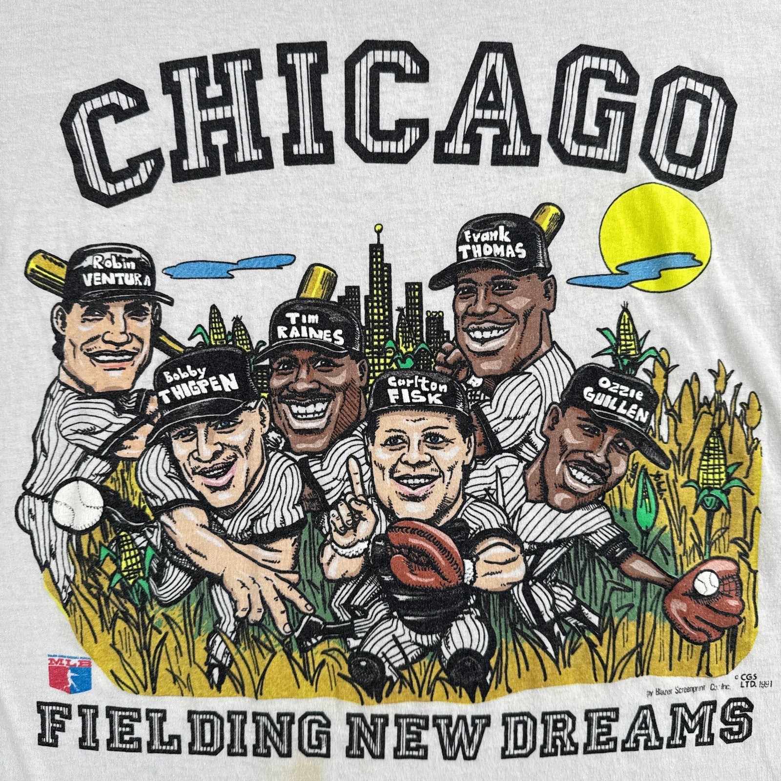 Vintage ’91 Chicago White Sox Cartoon Graphic Tee – L