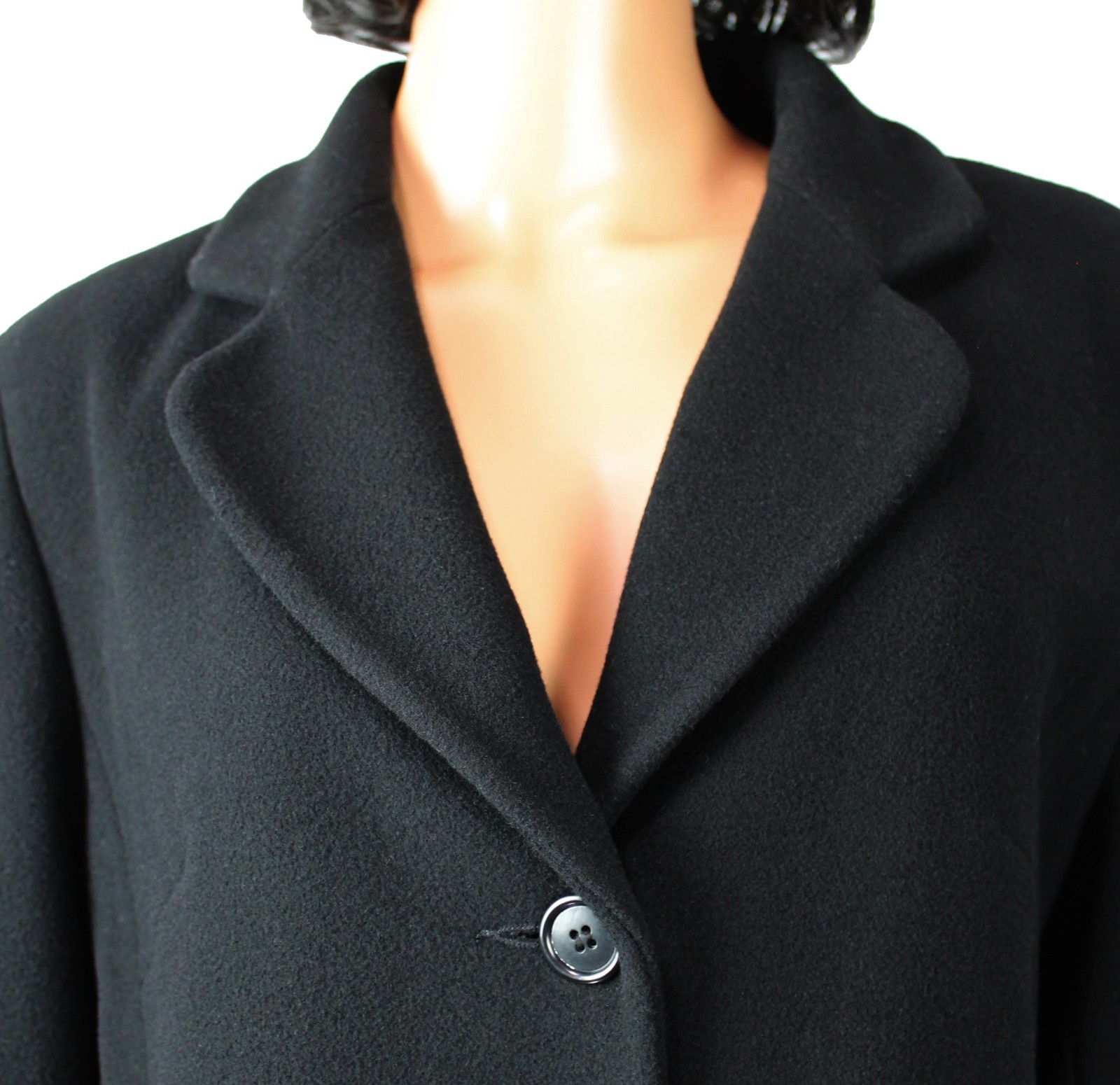 Womens Overcoat 12 L Vintage JNY Wool Cashmere Charcoal Gray Long Winter Jacket