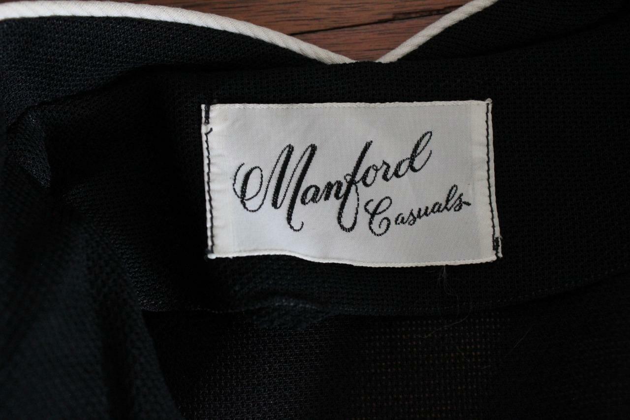 VINTAGE 1950’S DEADSTOCK NEVER WORN BLACK RAYON DRESS DESIGNER TAGS SIZE 10-12