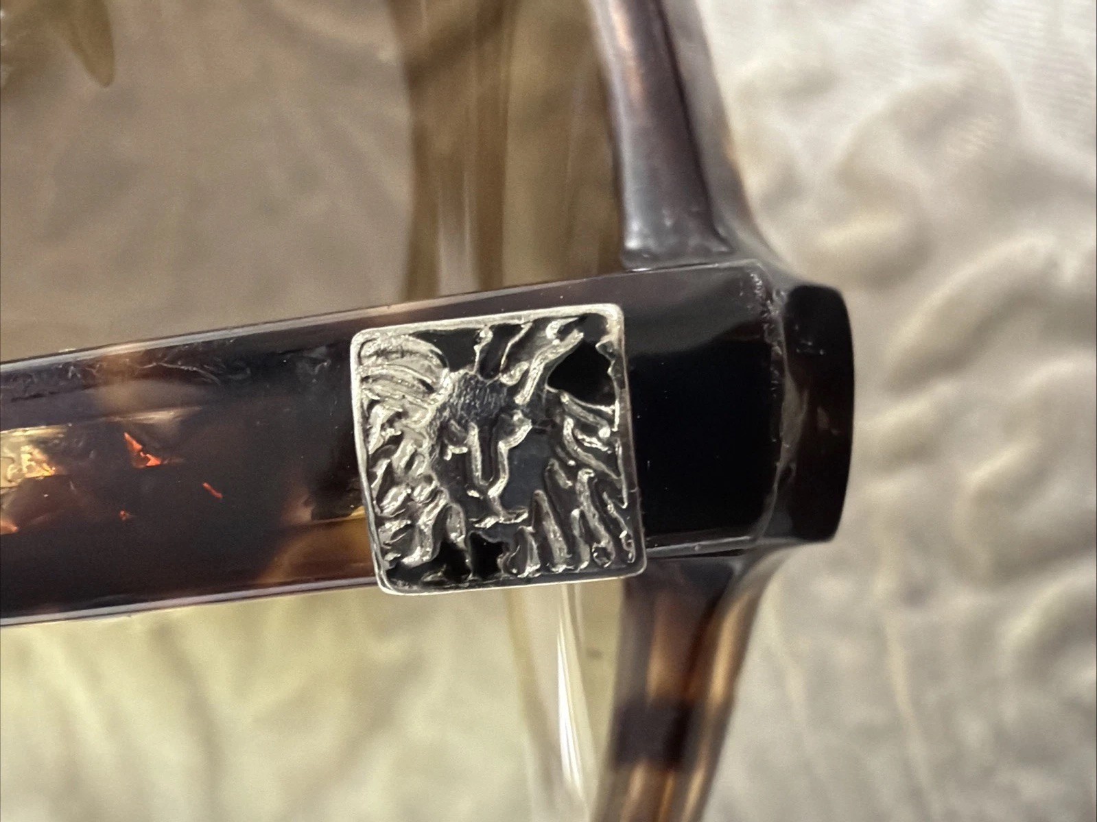 Vintage ANNE KLEIN RIVIERA Oversized Brown Clear Sunglasses Frames Made In Italy