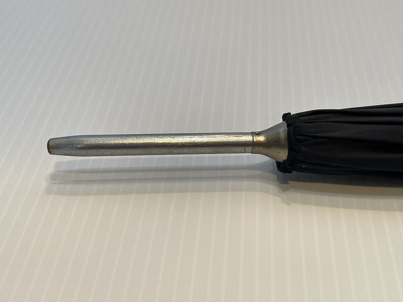 Vintage Antique Metal Black Umbrella Camel Handle “Rare” 30 1/2” Long