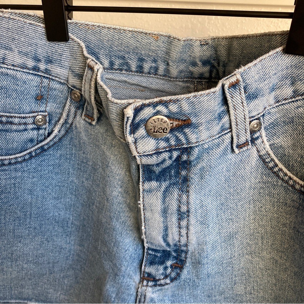 Vintage Lees Mom Jeans Denim Shorts Light Wash 100% Cotton 90s High Rise 8
