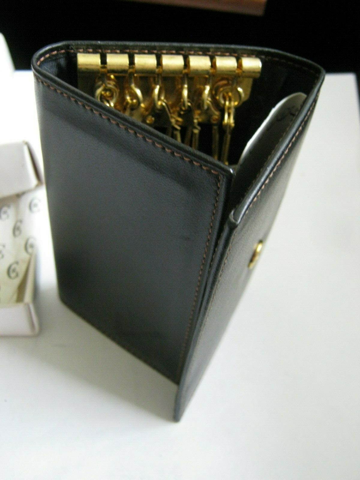 New in Box w/ Papers CERRUTI 1881 6 Key & Card Wallet, Leather Florence Italy