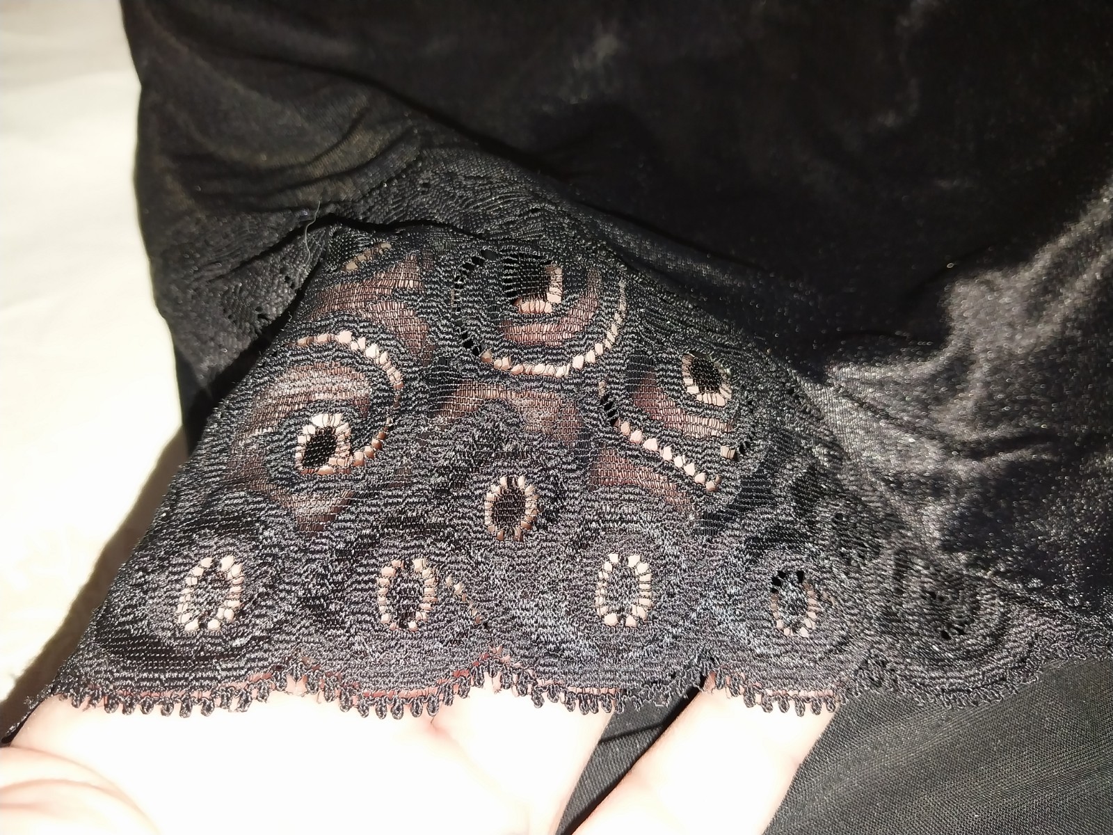 VTG Silky Nylon WIDE LACE LEG Y2K PANTIES GIRDLE NYLON SPANDEX BOMBSHELL L NEW