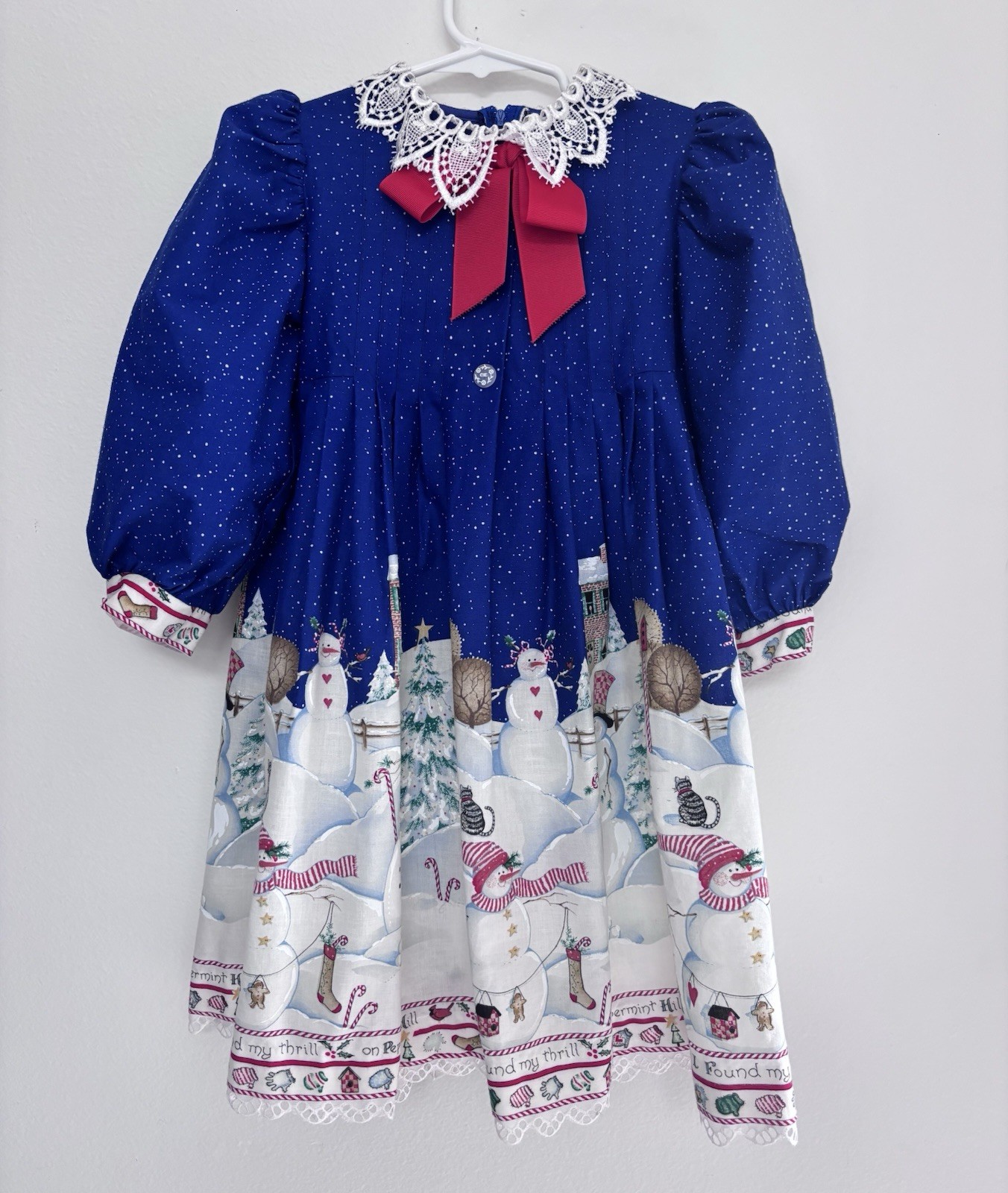 Vintage Daisy Kingdom Peppermint Hill Dress Size 4 Christmas Winter Zipper EUC