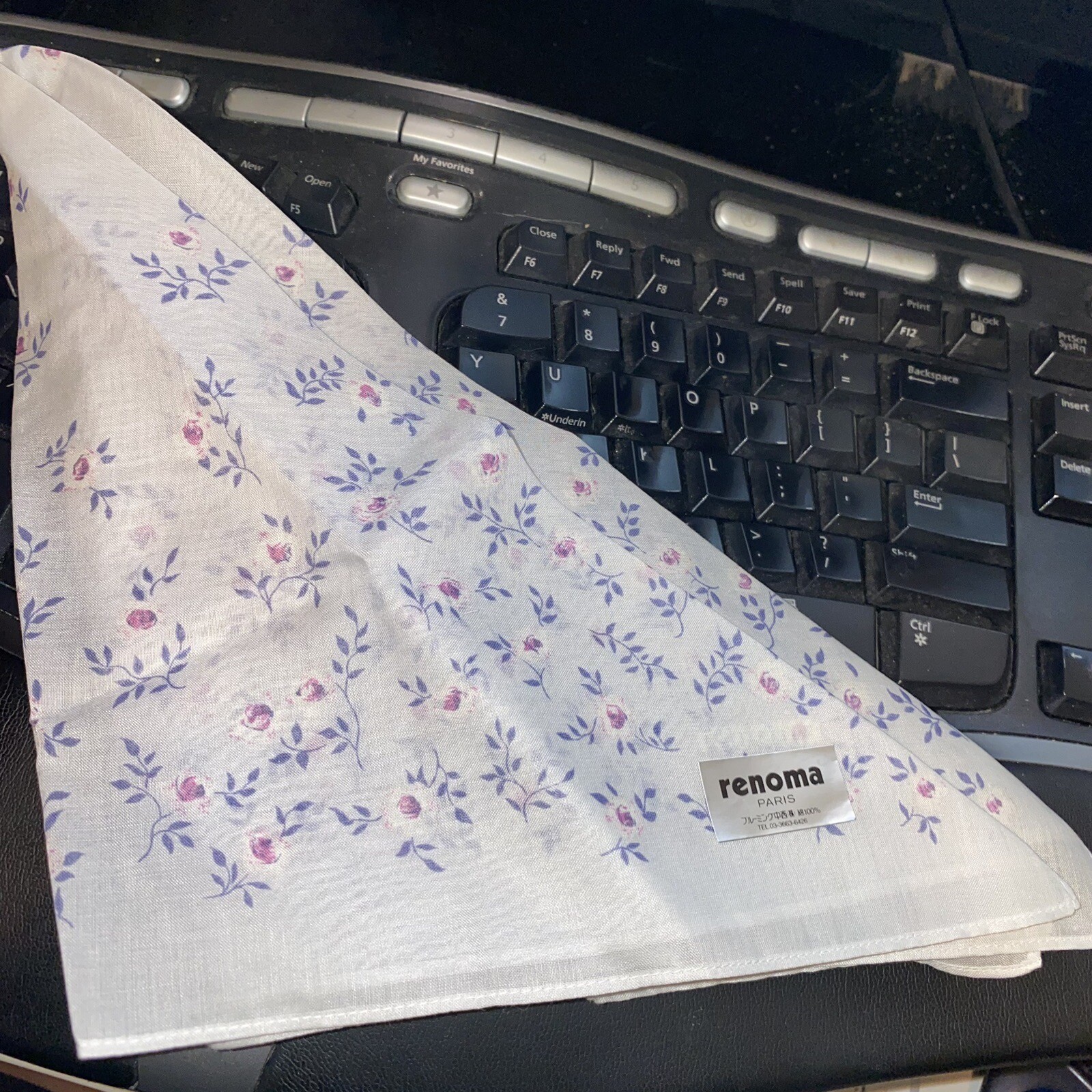 RENOMA Blue floral Handkerchief NEW