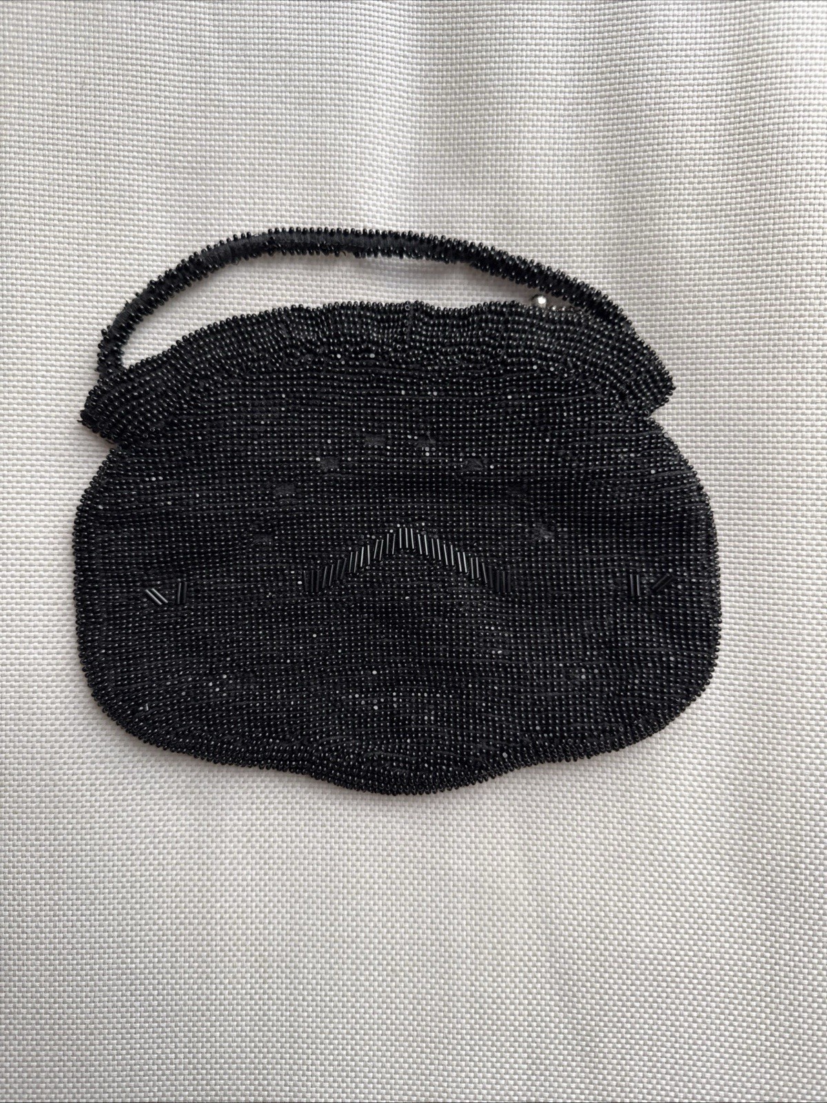 Czechoslovakia Black Glass Beaded Small Purse