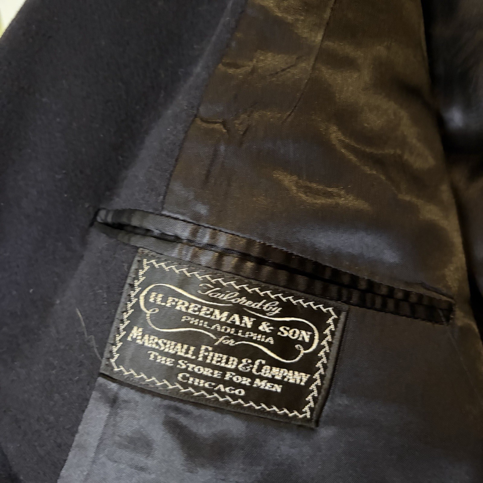 VTG RARE H. Freeman & Son Marshall Field & Company Cashmere Trench Coat Size 40