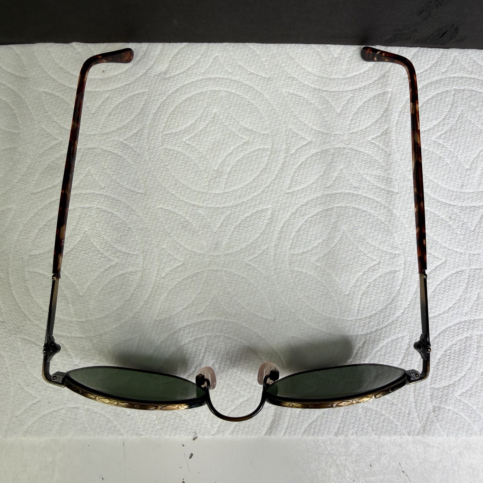 VTG REVO Tiburon Sunglasses Tortoise Bronze Etched 1208 Oval Lens Italy 1980s
