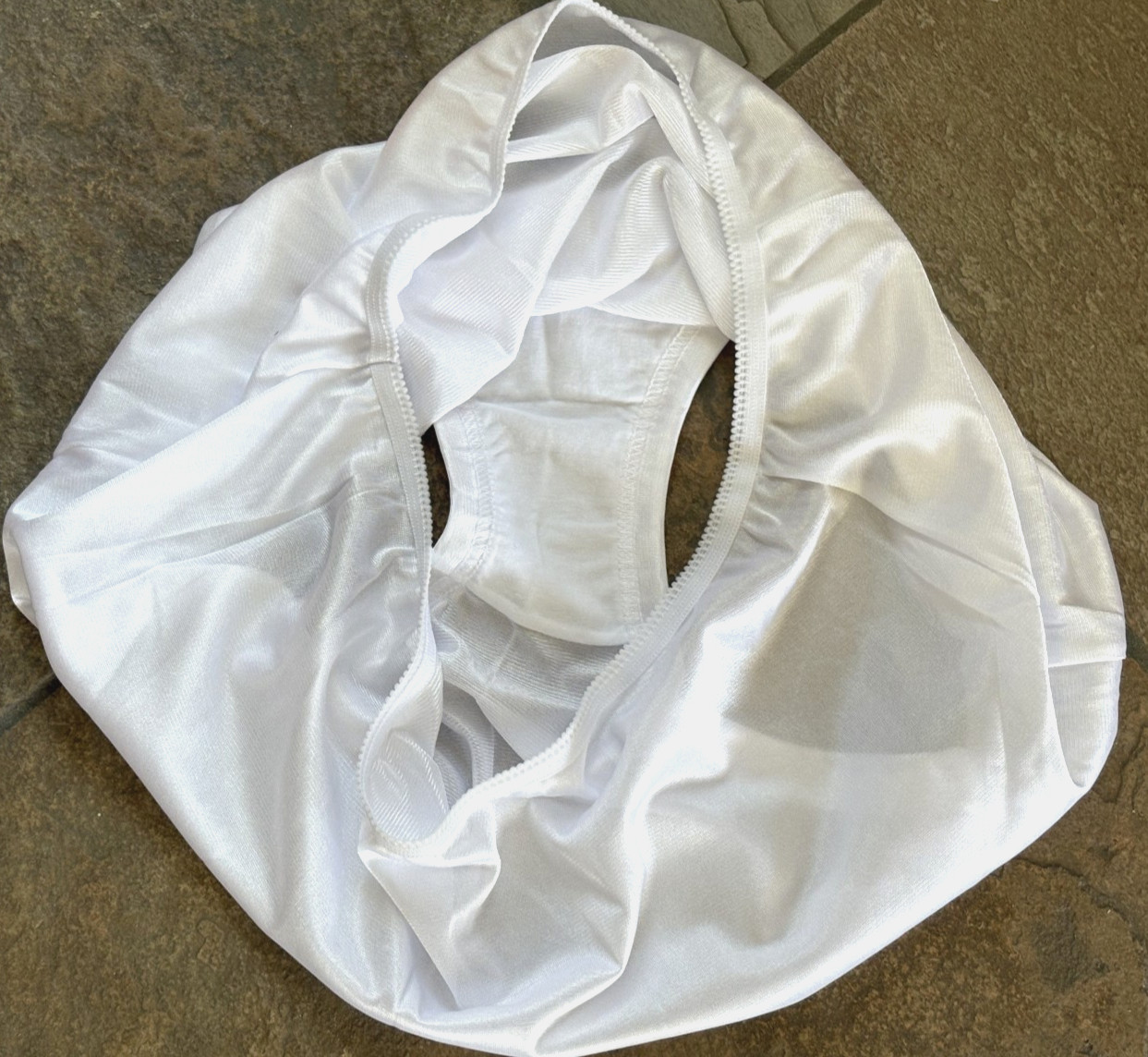NATIONAL 11/4XL Snow WHITE Shiny Satin Nylon Blend Full Brief Panties #4047