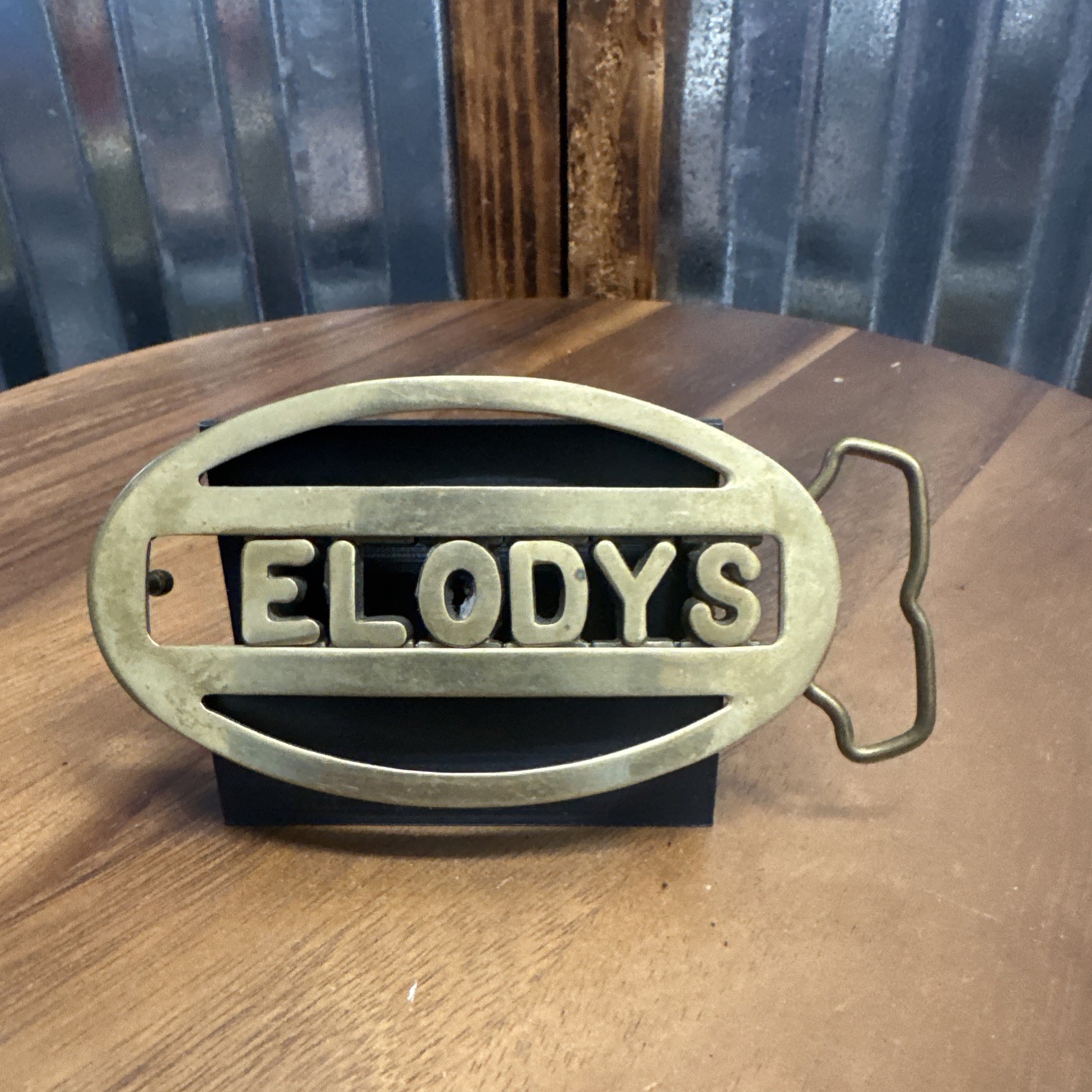 Vintage Amico Solid Brass Custom Name Adjustable Belt Buckle IN-67 See Photos