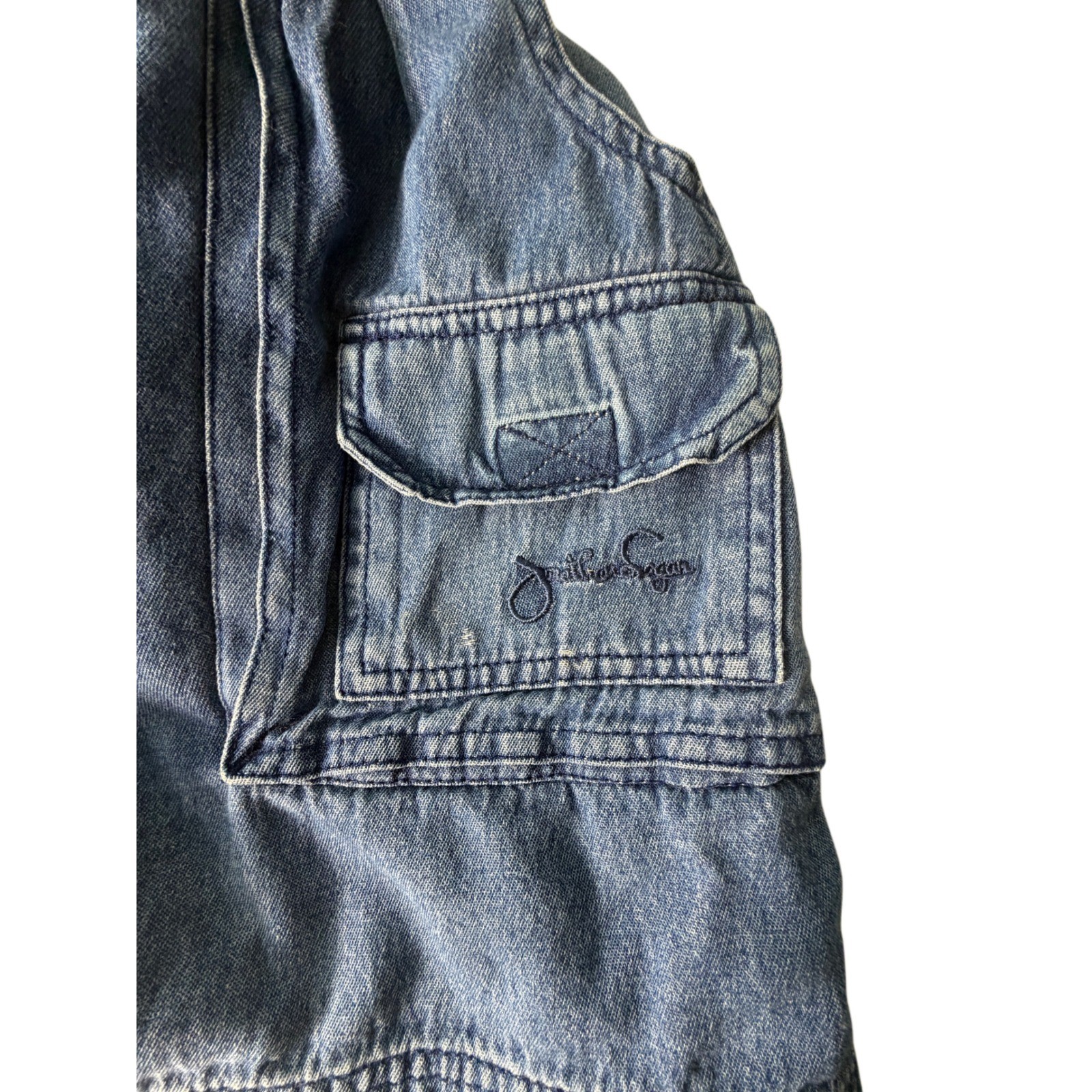 Vintage 90s Jonathan Logan Denim Cargo Shorts Size M Unisex Blue Utility Jorts