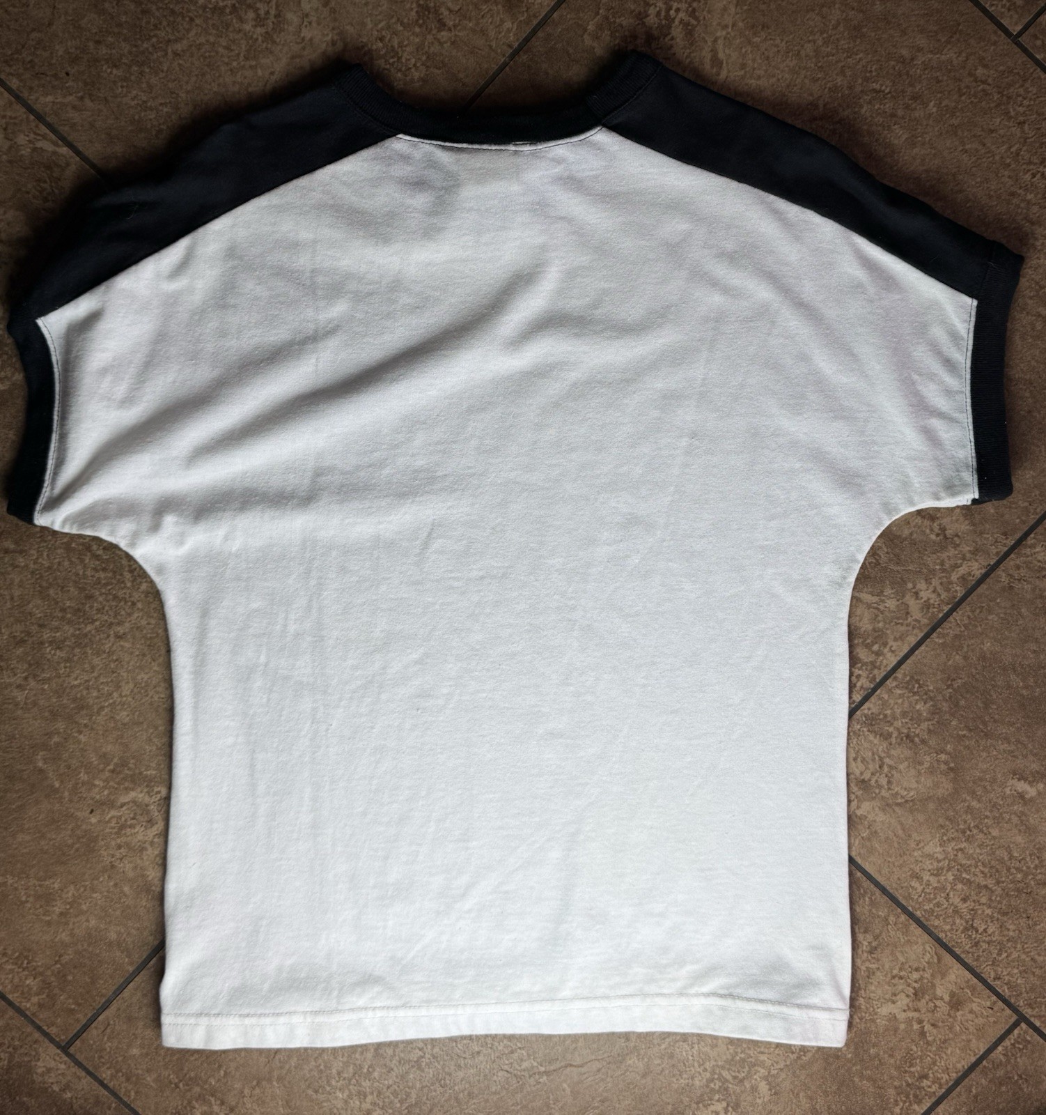 Vintage 80’s Additions By Ronnie White T-shirt Black Raglan Floral Graphic SS