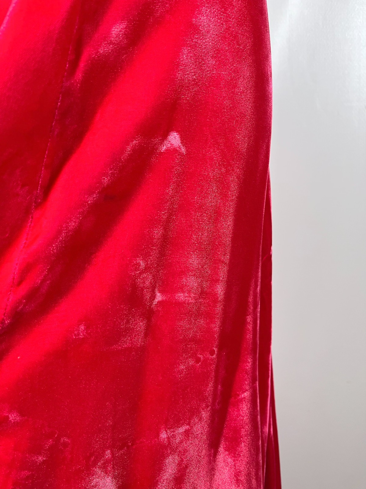 Vintage 1970s Homemade Maxi Dress Jacket Set Hot Pink Velvet Fits S