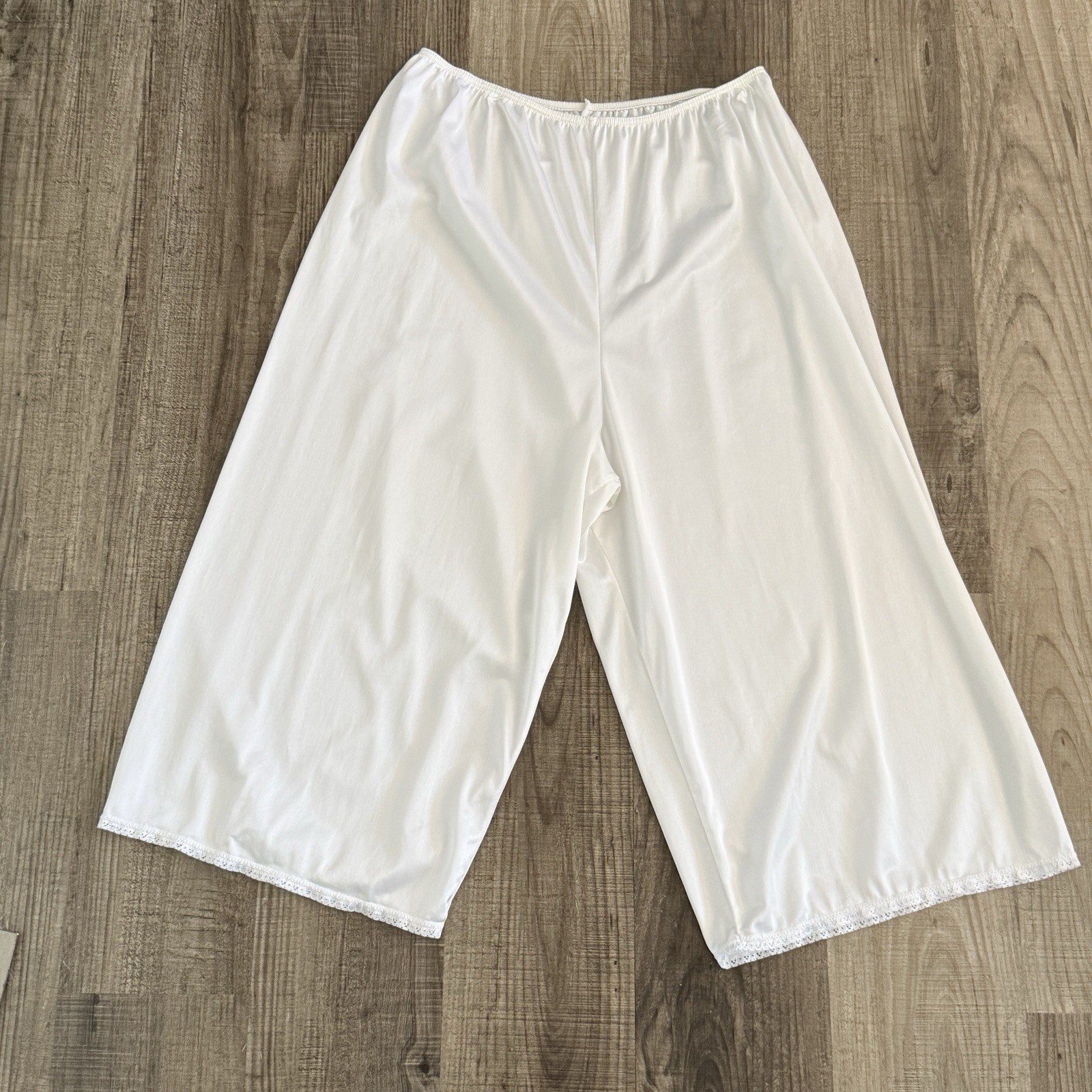 Vtg Bali White Nylon Satin Bloomers Sz L Coquette Cottagecore