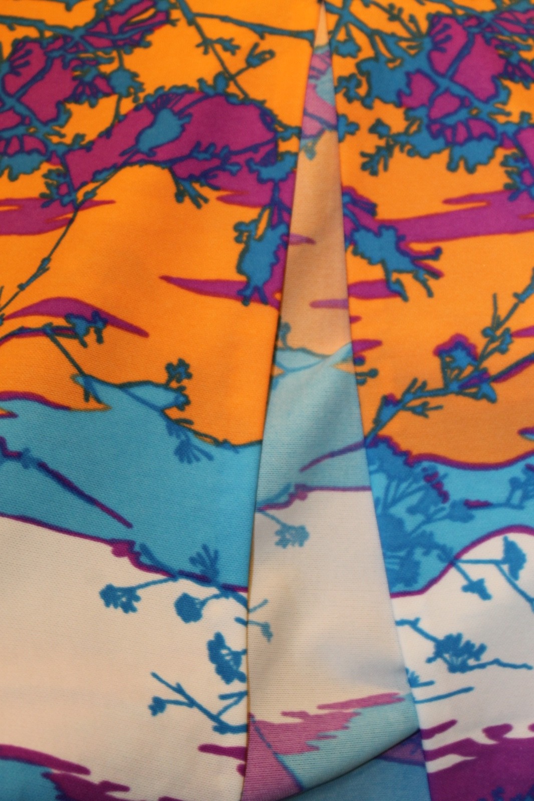 Sears Vintage 1970’s Sleeveless Maxi Dress Sunset Scene Womens sz 10 (bin114)