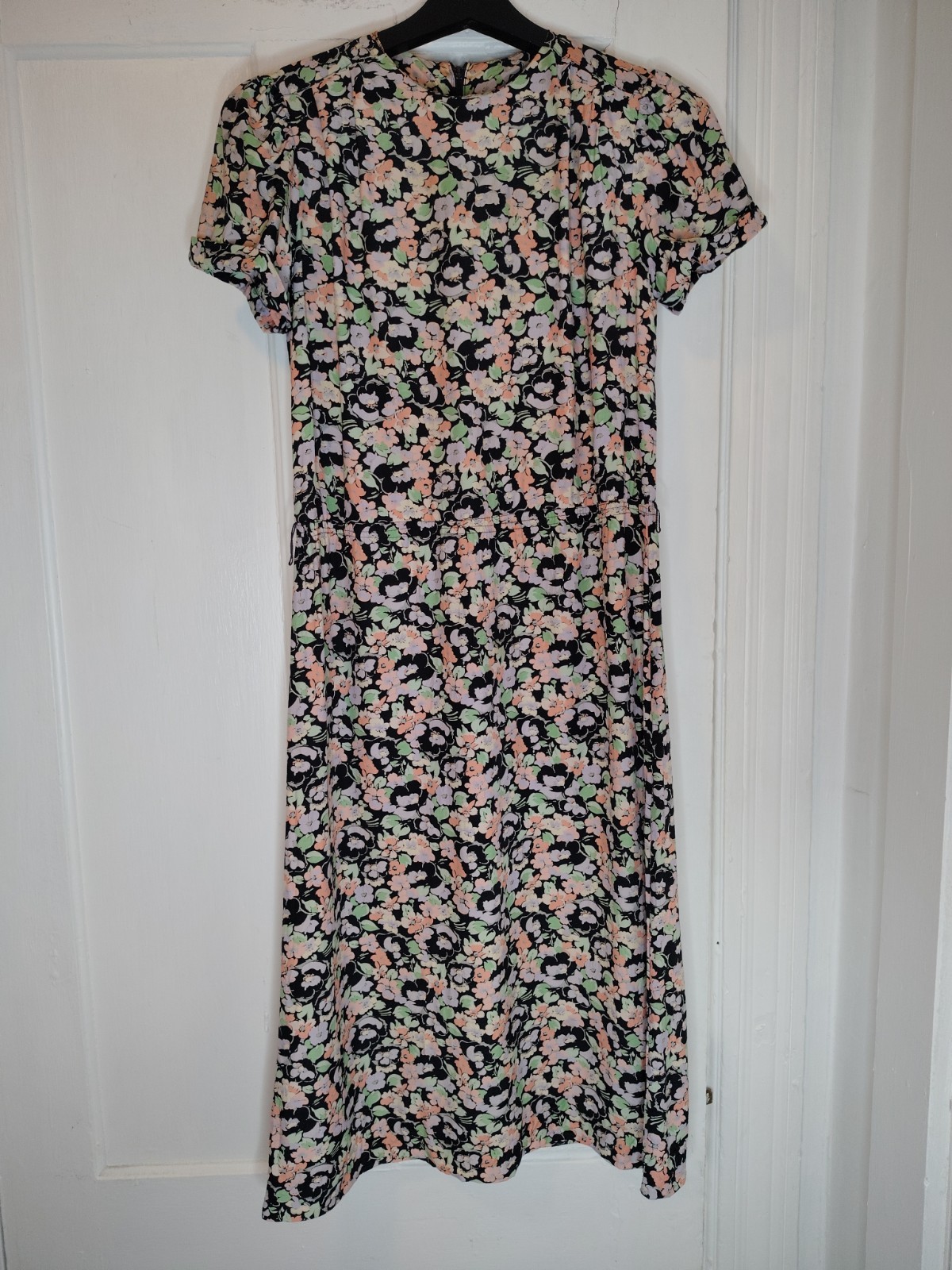 Vintage 1970s Jane Schaffhausen for Belle France Floral Dress Womens Small 4-6