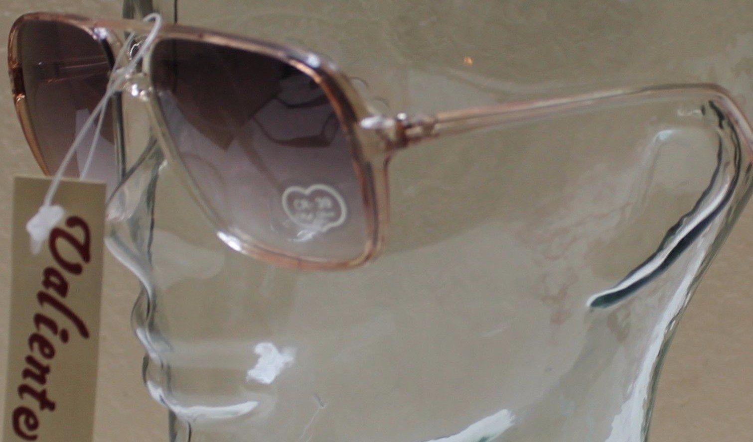 Retro Sunglasses Gradient Grey Lens w Pink Square Frames 100% UV CR-39 each