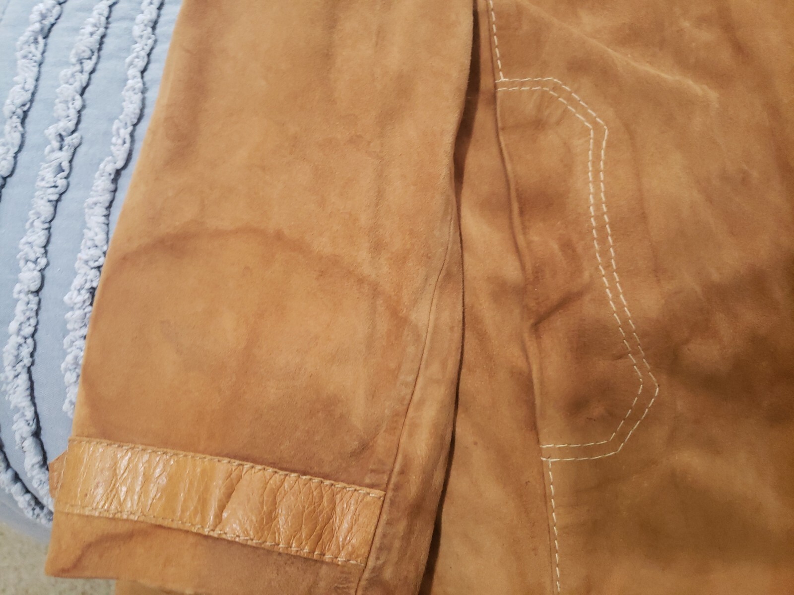 Vtg MATTERHORN INTERNATIONAL Suede Leather Coat Jacket Tan Camel size 48 Isreal