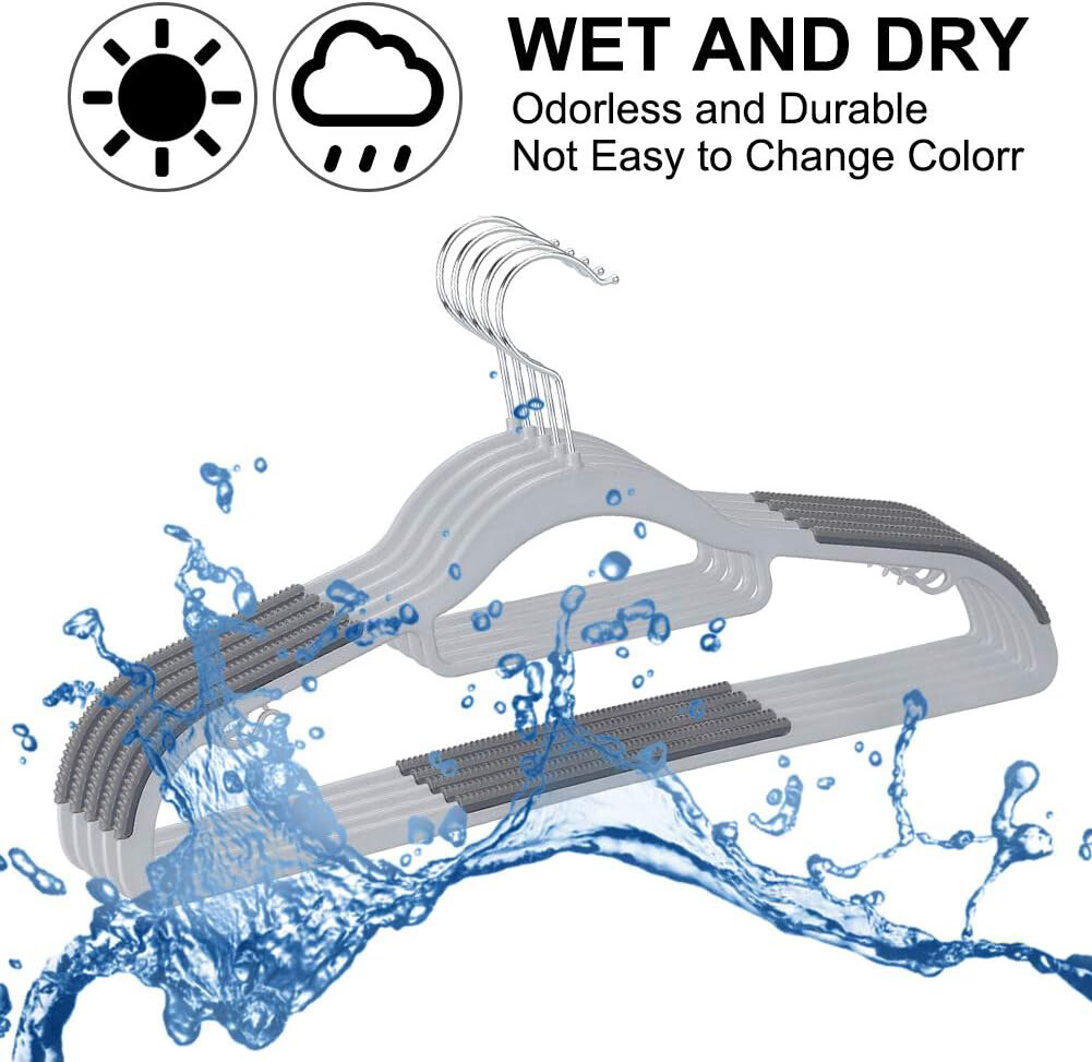Plastic Hangers Non Slip for Clothes Coat Heavy Duty 360° Swivel Hook Pack of 50