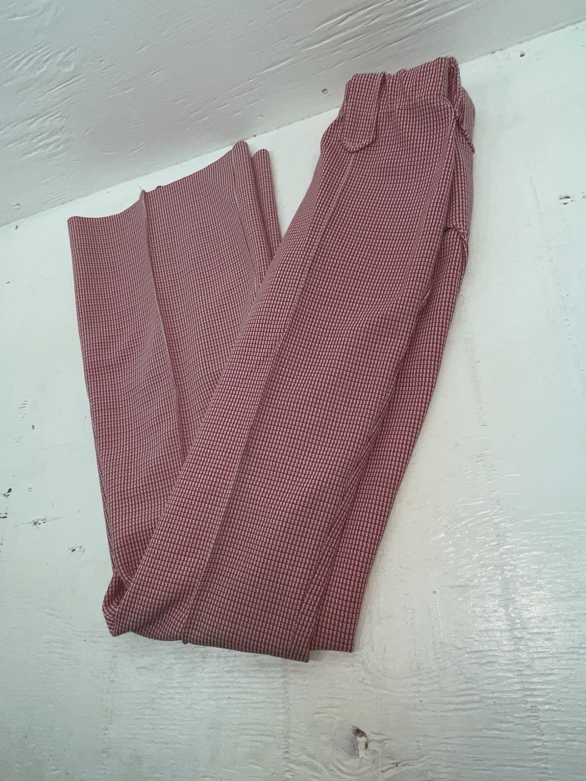 New Vintage Red Checkered Dickson Jenkins Polyester Pants #534 VV-71
