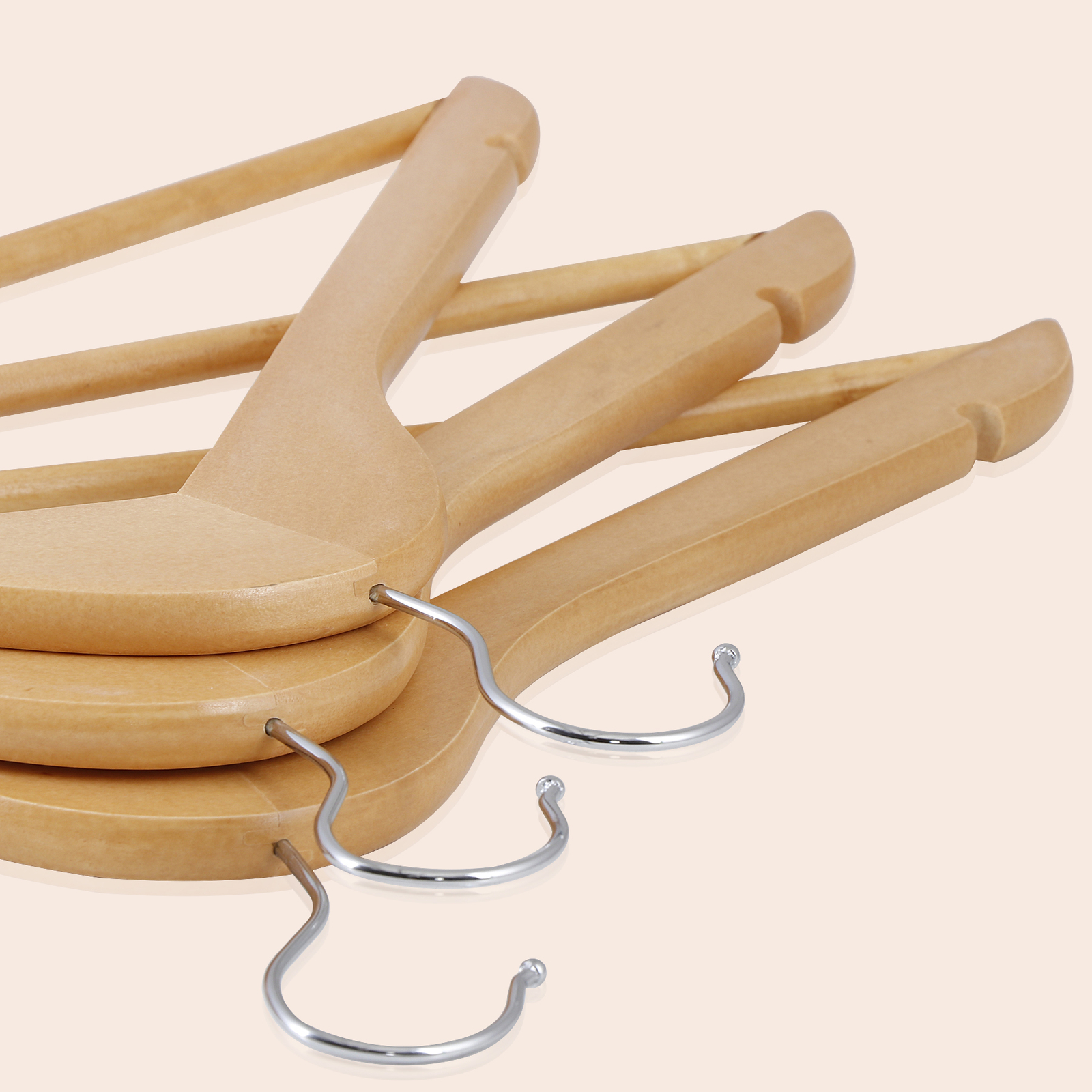 Premium Wooden Hangers 50 Pack Durable Slim Coat Hanger with 360° Rotatable Hook
