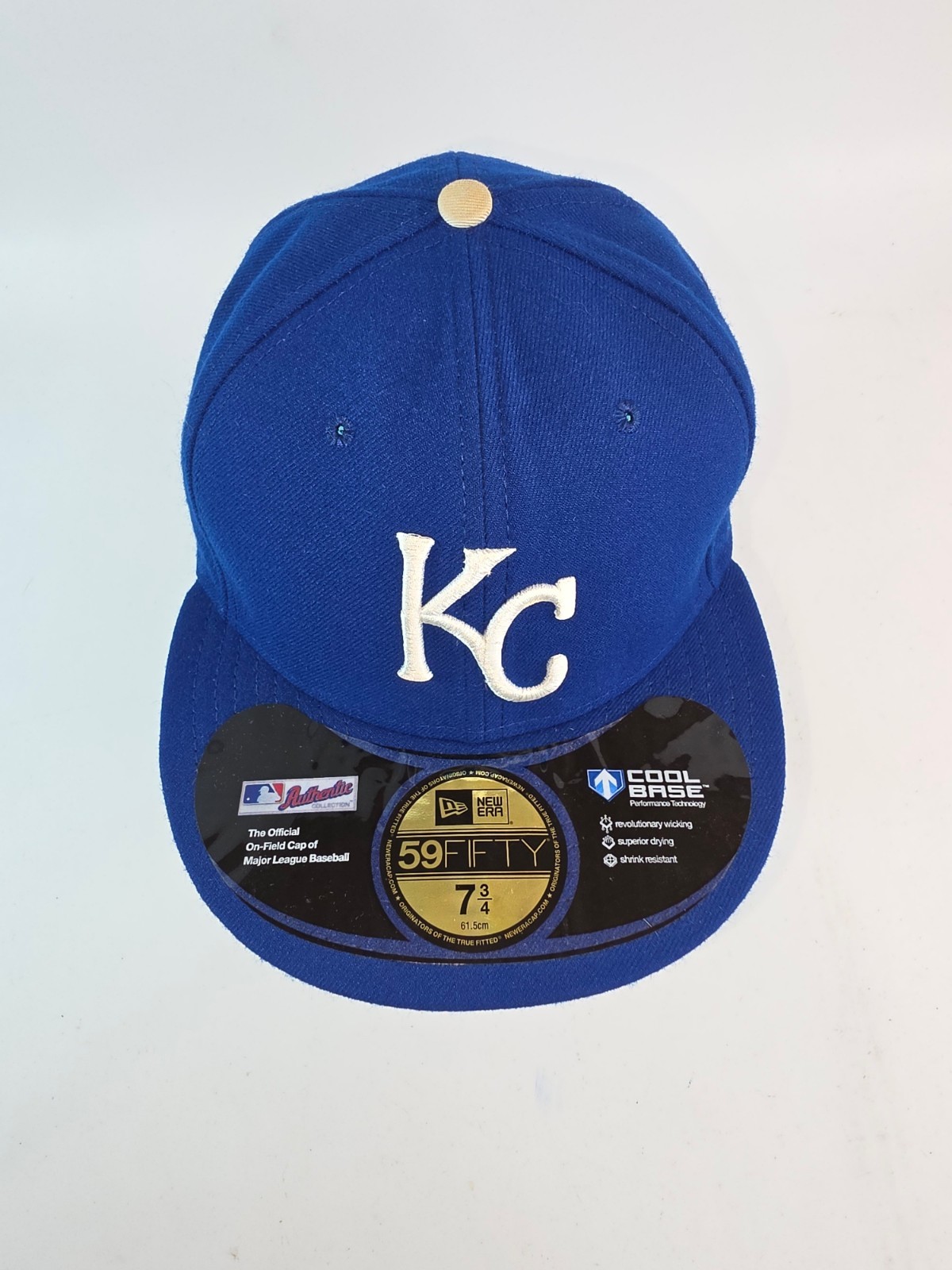 Kansas City Royals New Era 59FIFTY Fitted Hat Blue MLB Baseball Cap Size 7 3/4