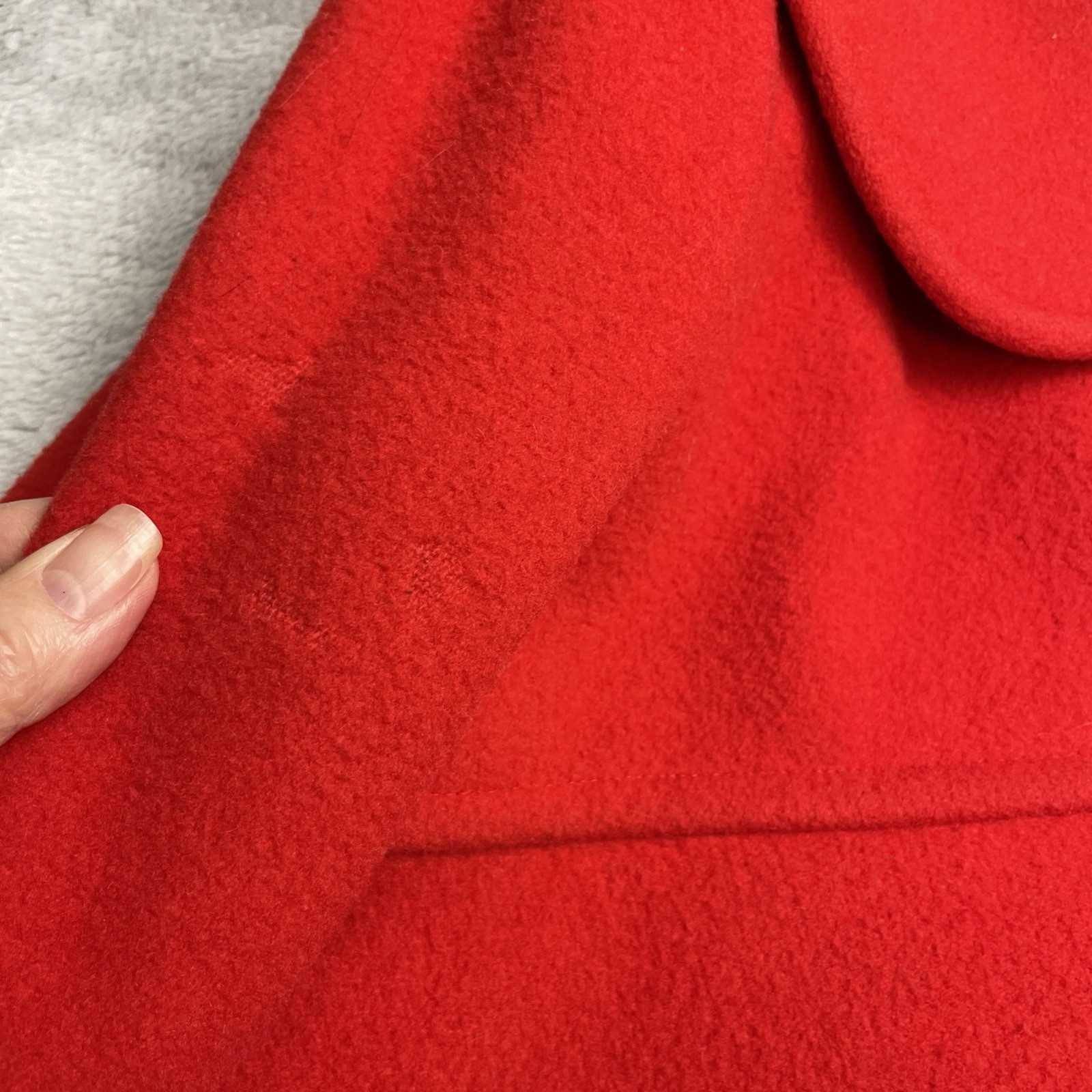 Vtg Christian Dior Saks Fifth Avenue Womens MCM Wool Coat Sz 10 Apple Red Long