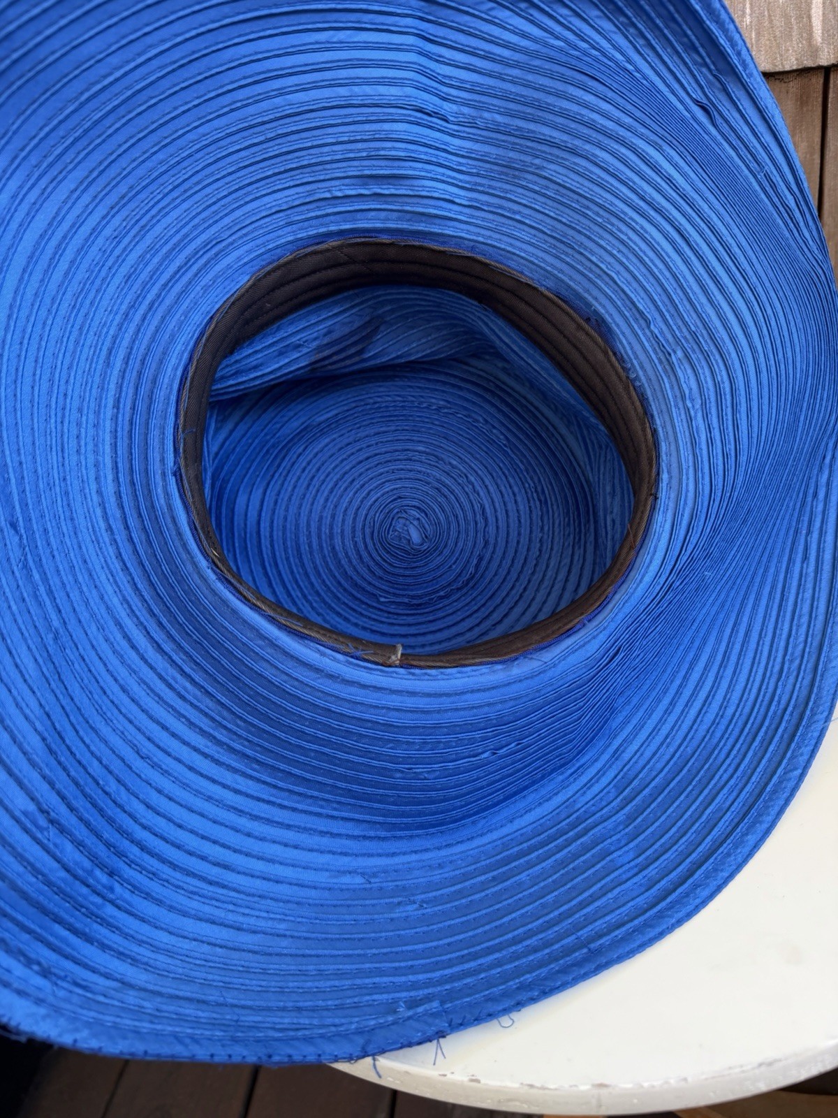 Vintage Oversized Brim Church Hat Bright Blue Sz 22.5”