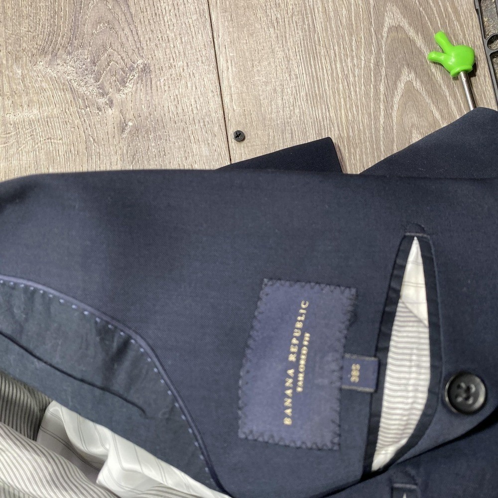 Banana Republic Blazer Mens 38S Navy Lanificio Cerruti Two Button Sport Coat