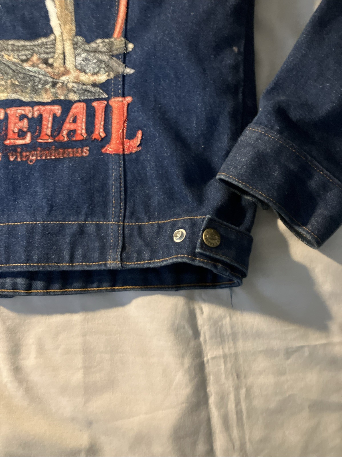 VTG Saddle King Western Denim Trucker Jacket Adult 38 Regular Made In USA