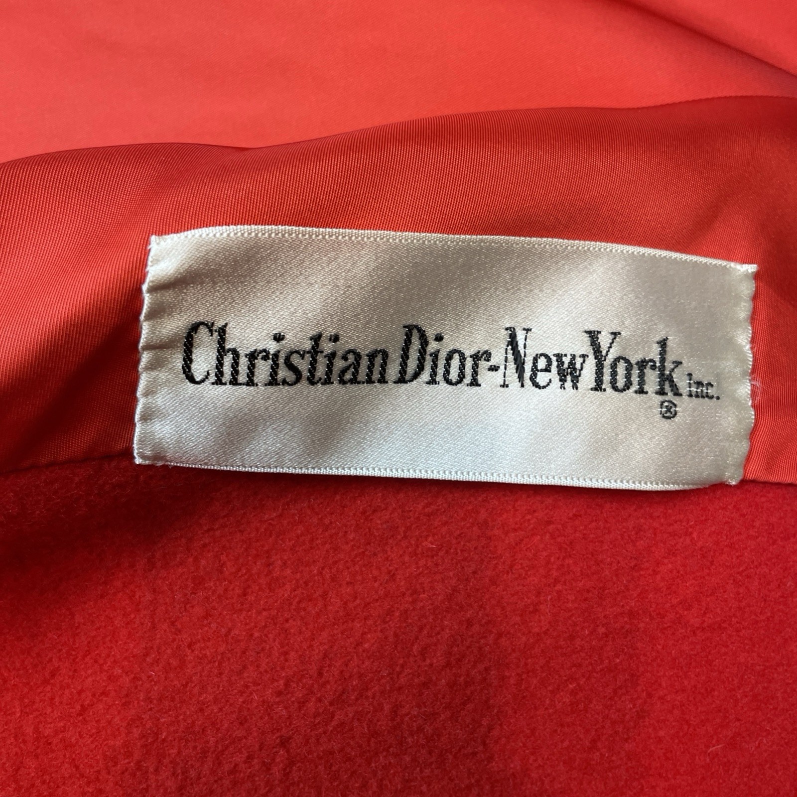 Vtg Christian Dior Saks Fifth Avenue Womens MCM Wool Coat Sz 10 Apple Red Long