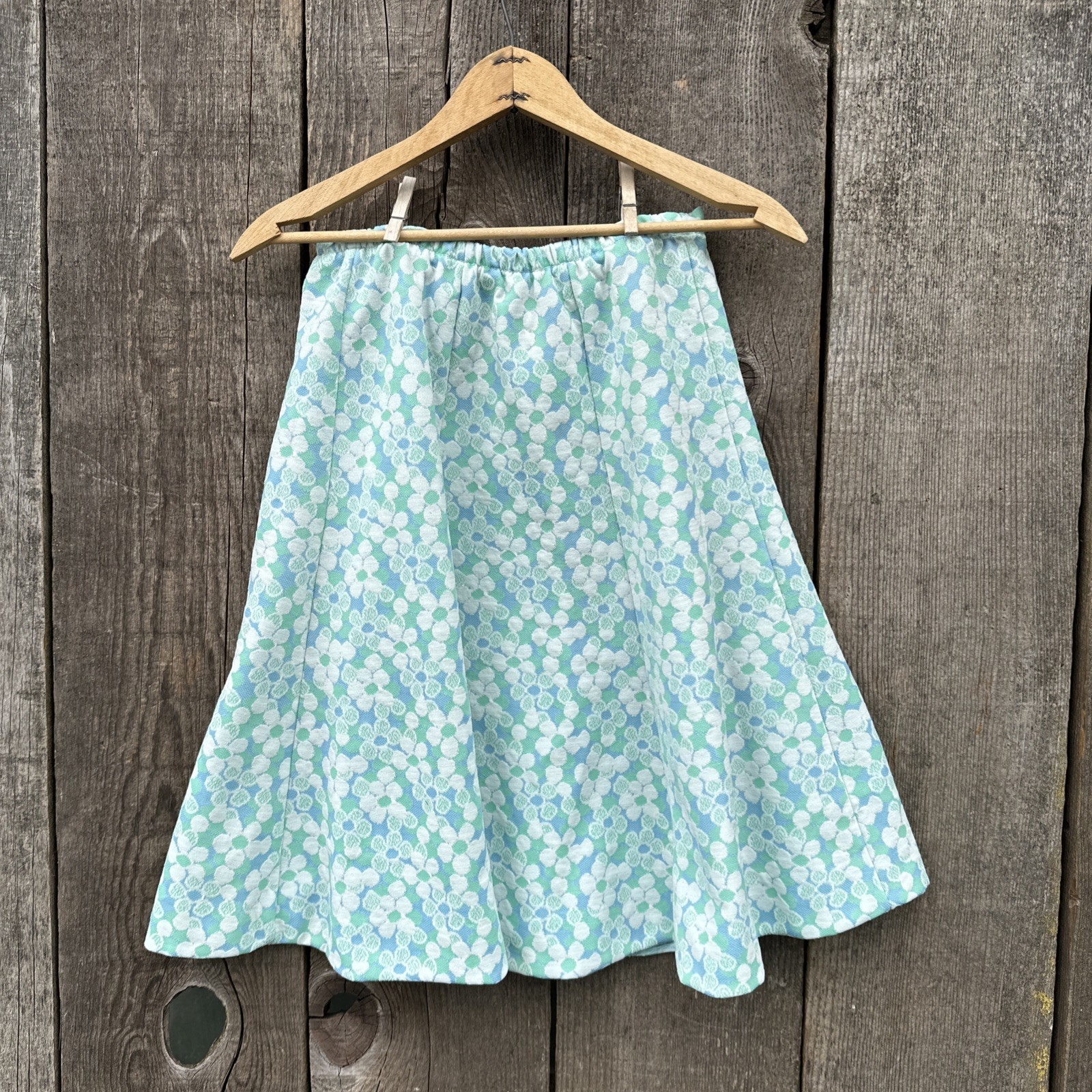 VTG 60s-70s Floral Butterfly Collar Short Sleeve Jacket and Skirt Set, Small