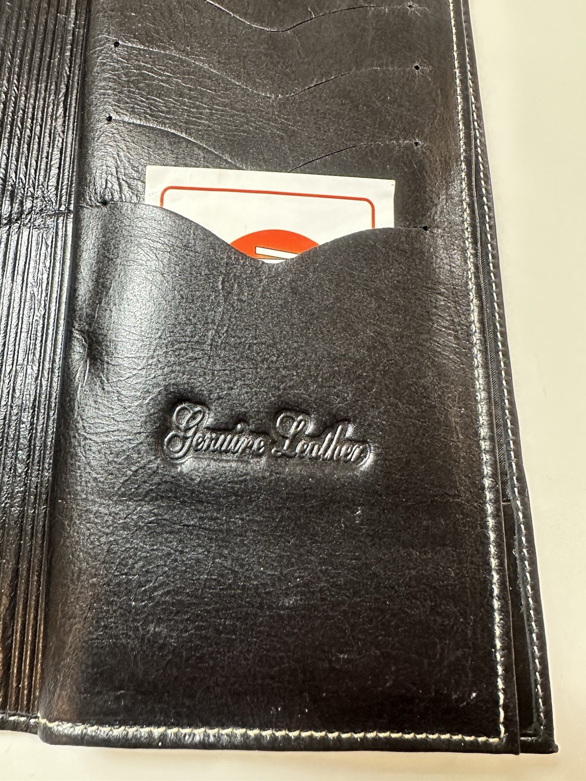 NEW Black Vintage Genuine Leather Wallet/organiser Size-9x4x0.5 in