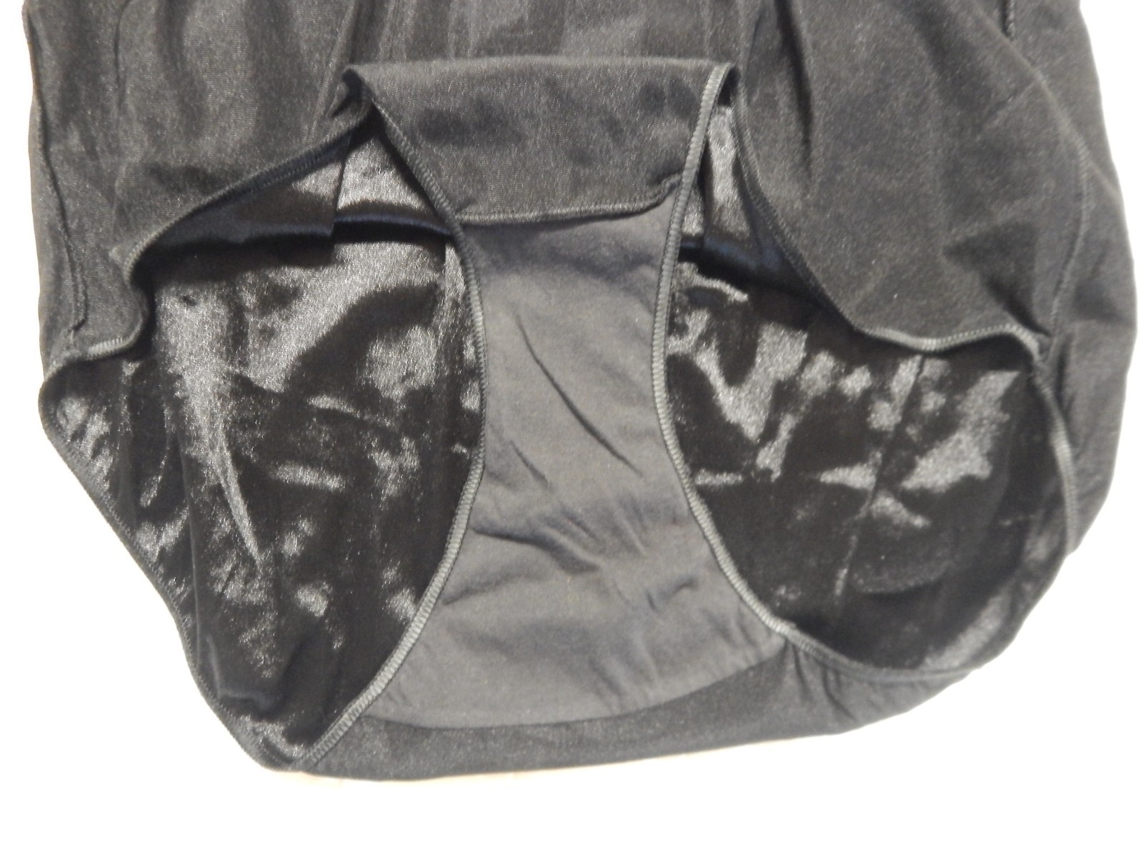 Vintage Hanes Black Second Skin Satin Silky Shiny Hi-Cut Brief Size 9