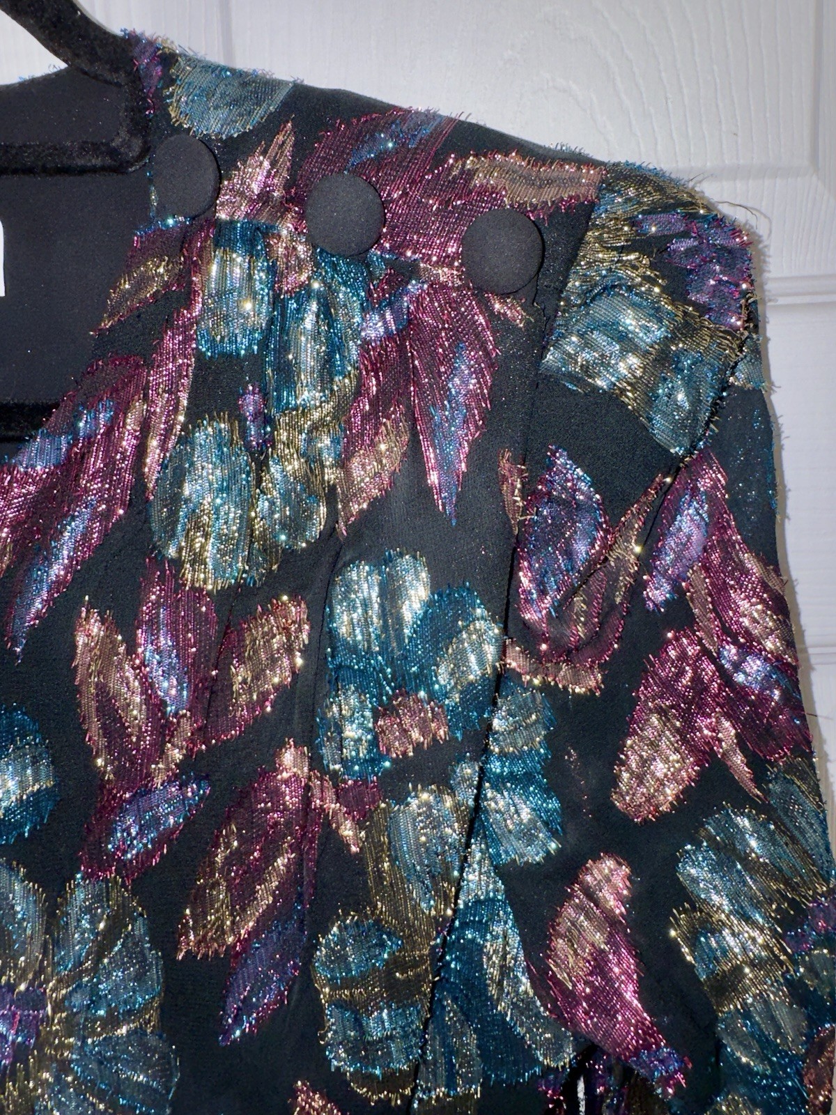 Vintage Patra Multi Color Metallic Blouse Medium/Large
