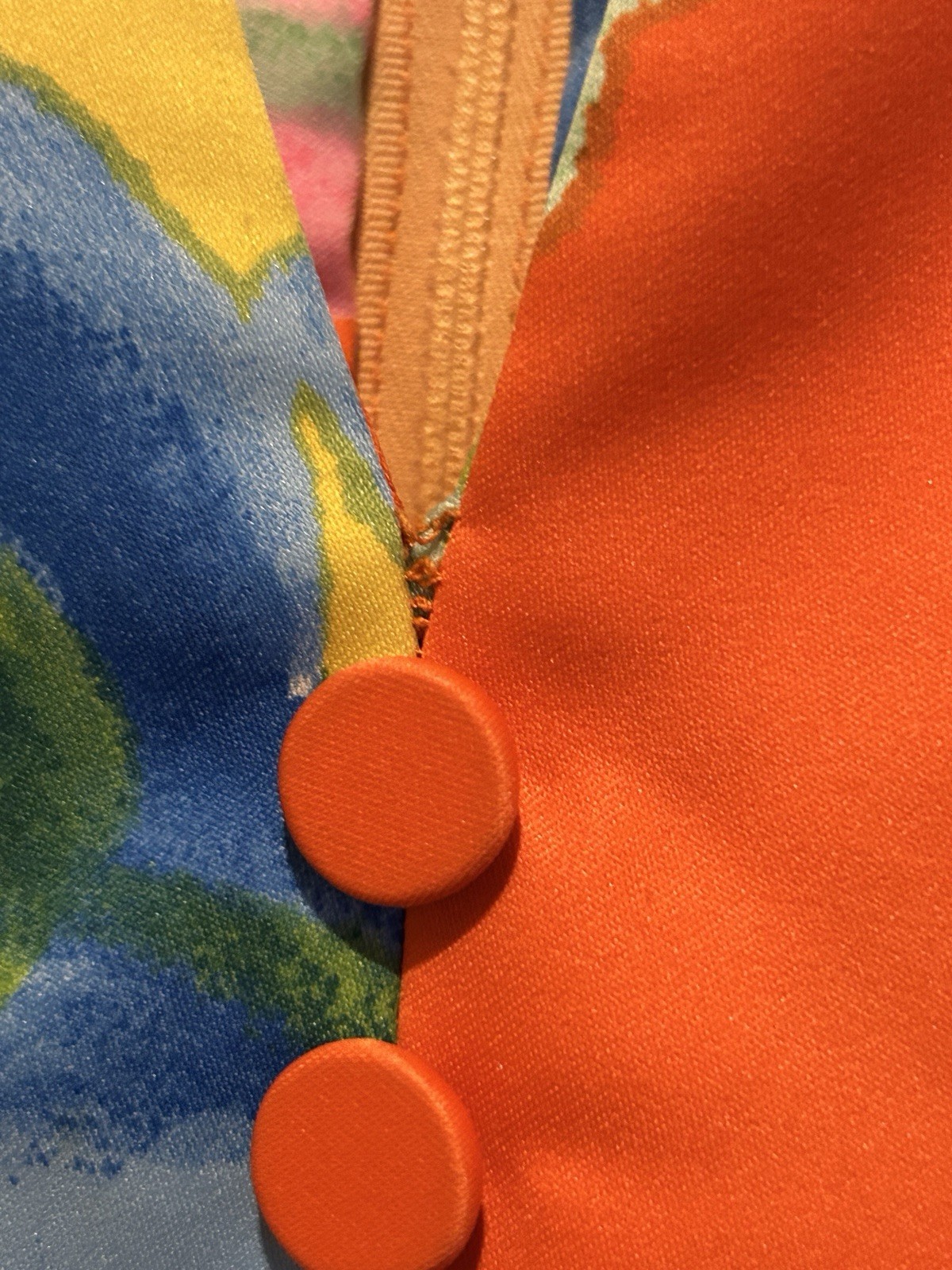 Vintage Tori Richard Dress Womens 16 Orange 70s Honolulu Psychadelic Swirl Maxi