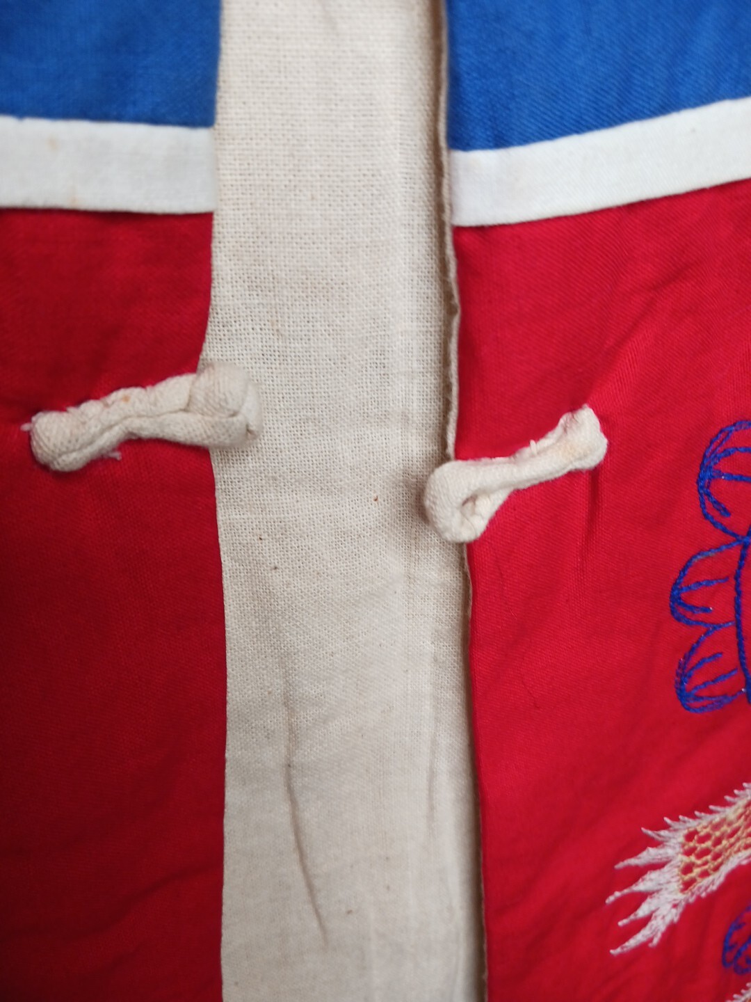 Vintage Embroidered Quilted Patchwork Vest Appliqué Chinese South American Med-l