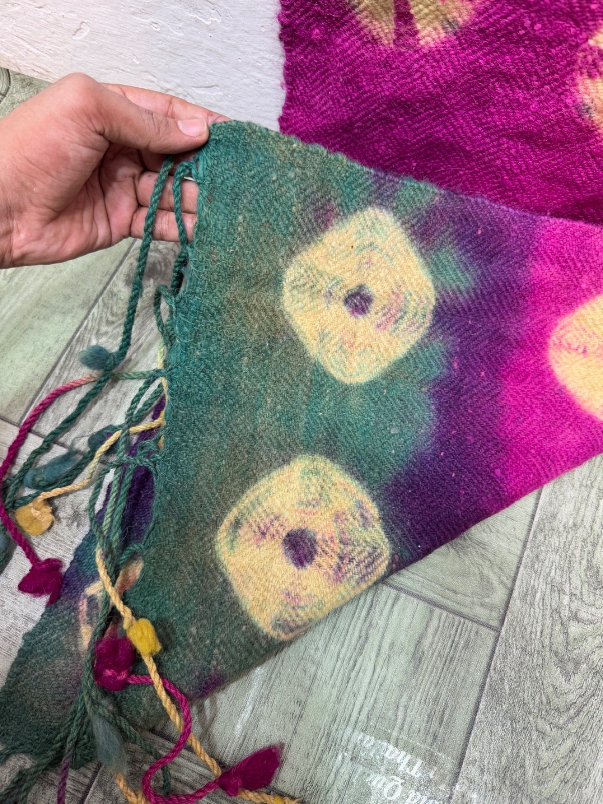 Vintage Beautiful Hand Made Stole Fabric Textile Shawl 250×42 Cm